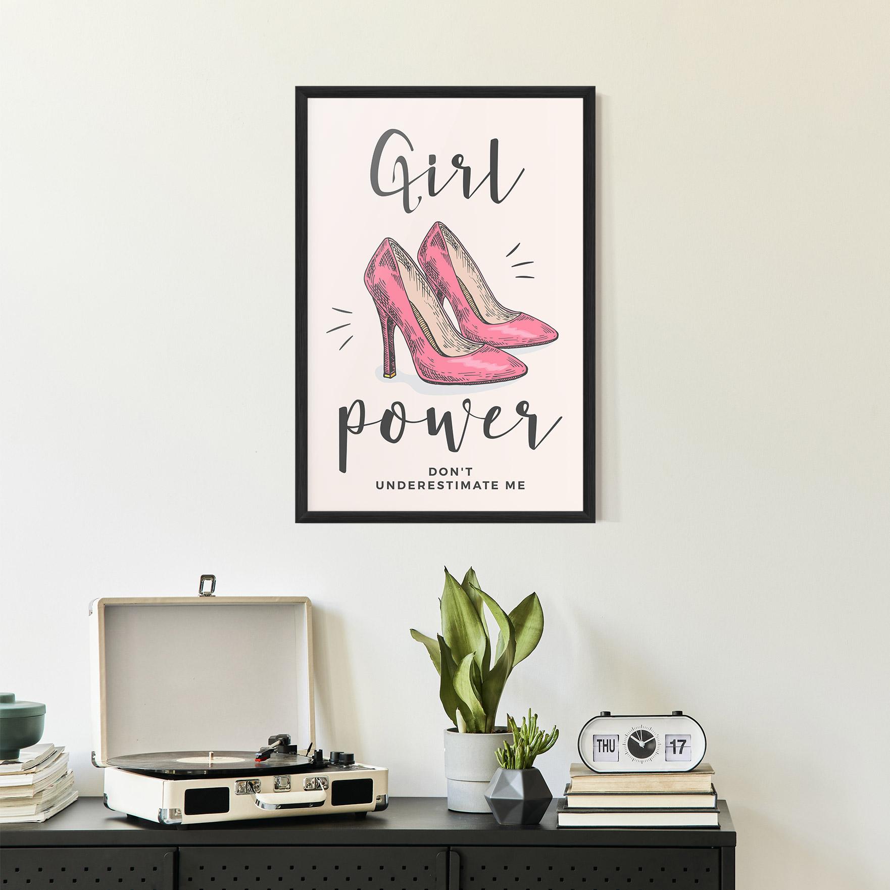 Gerahmte Poster Girl Power mockup 2