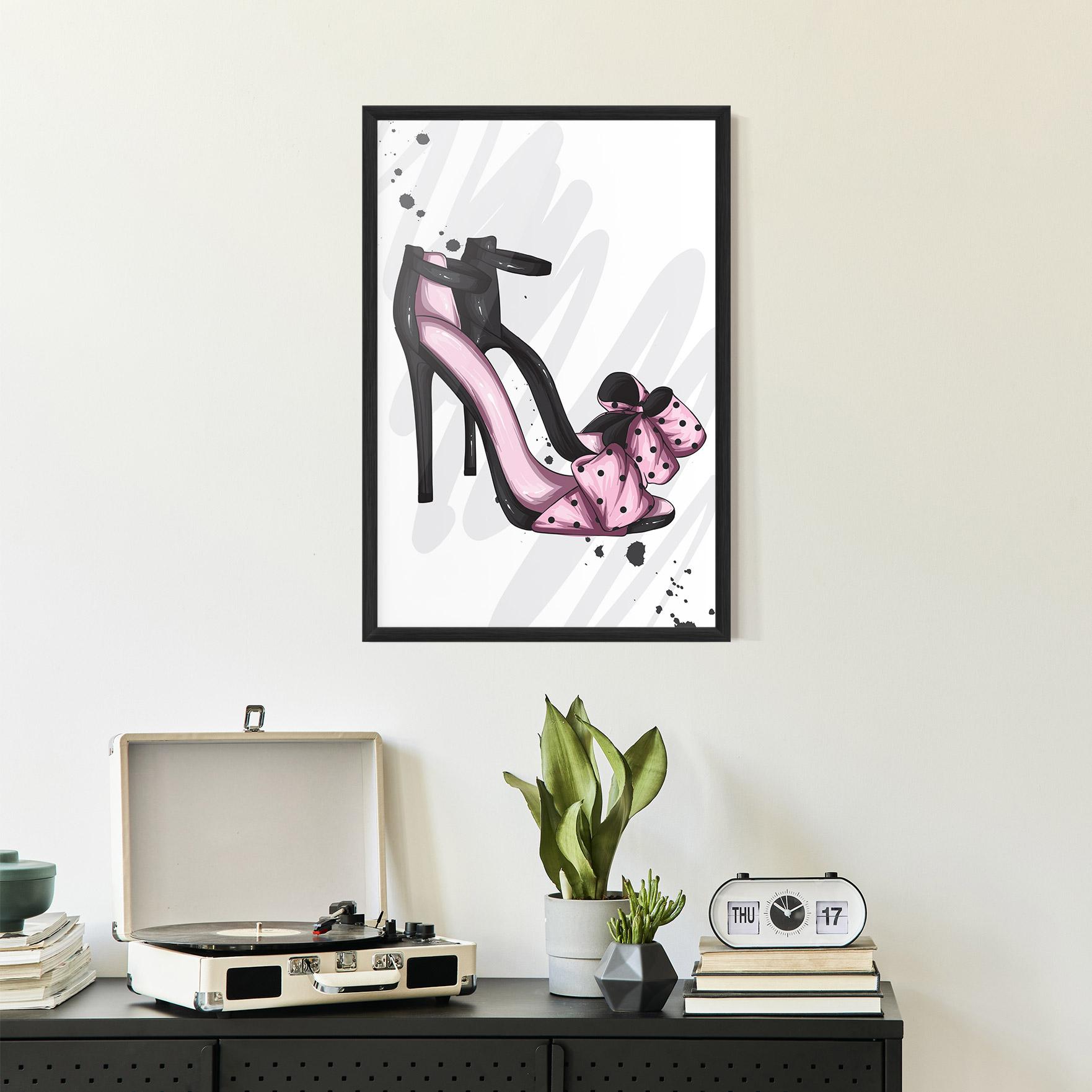 Gerahmte Poster Pink Black Heels mockup 2
