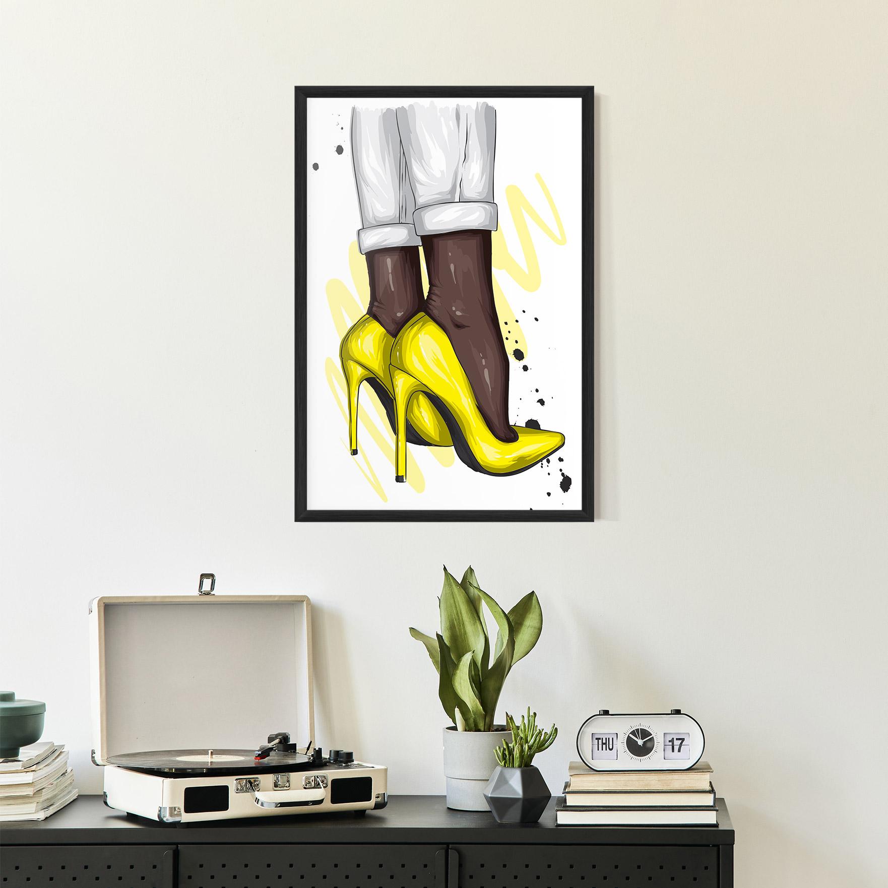 Gerahmte Poster Yellow Shoes mockup 2