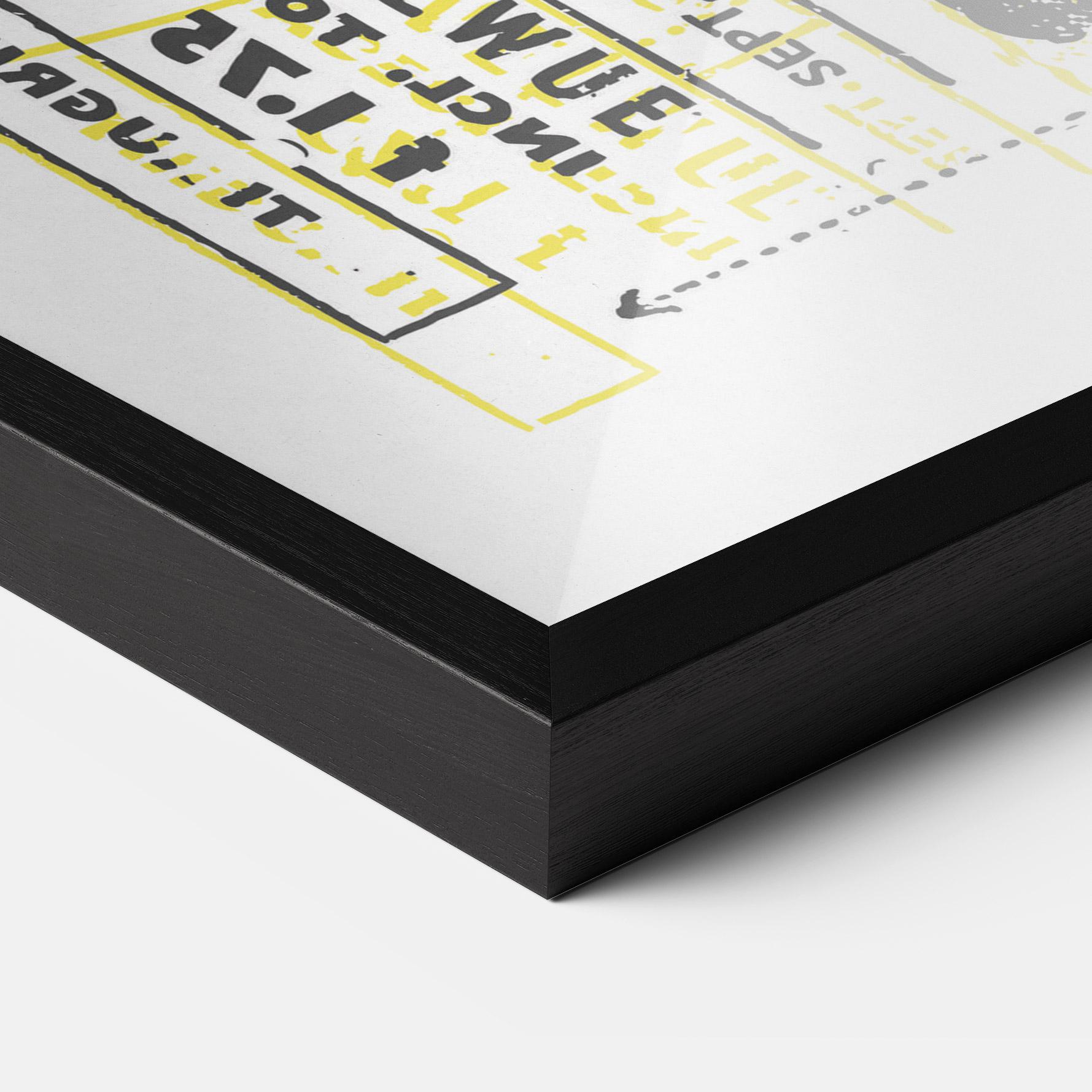 Gerahmte Poster My Shoe Yellow mockup 3