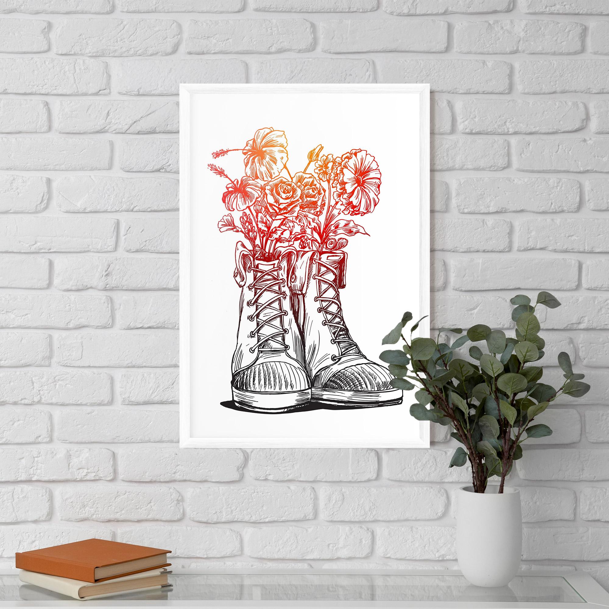 Gerahmte Poster Flower In Shoes mockup 5