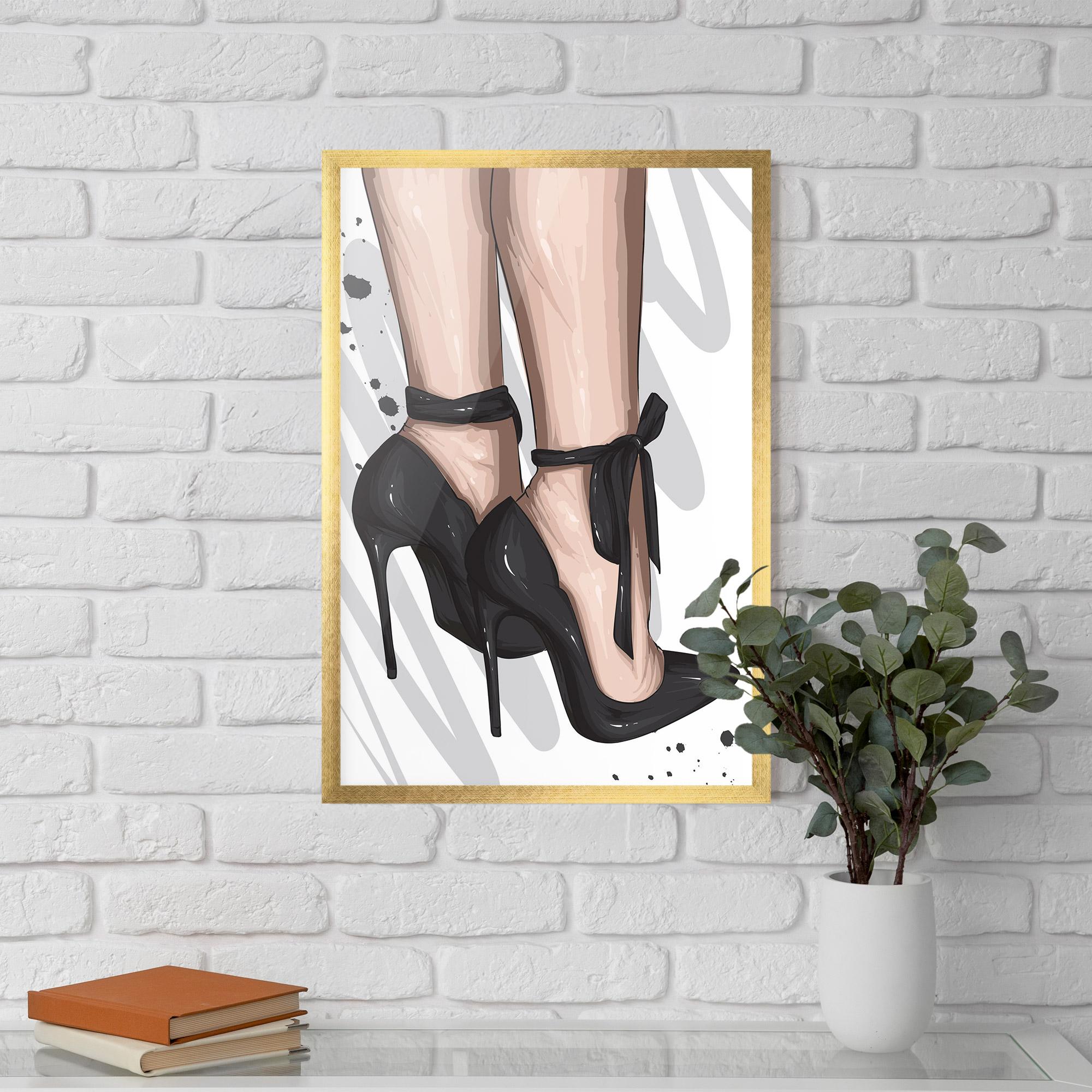 Gerahmte Poster Black Woman Shoes mockup 5