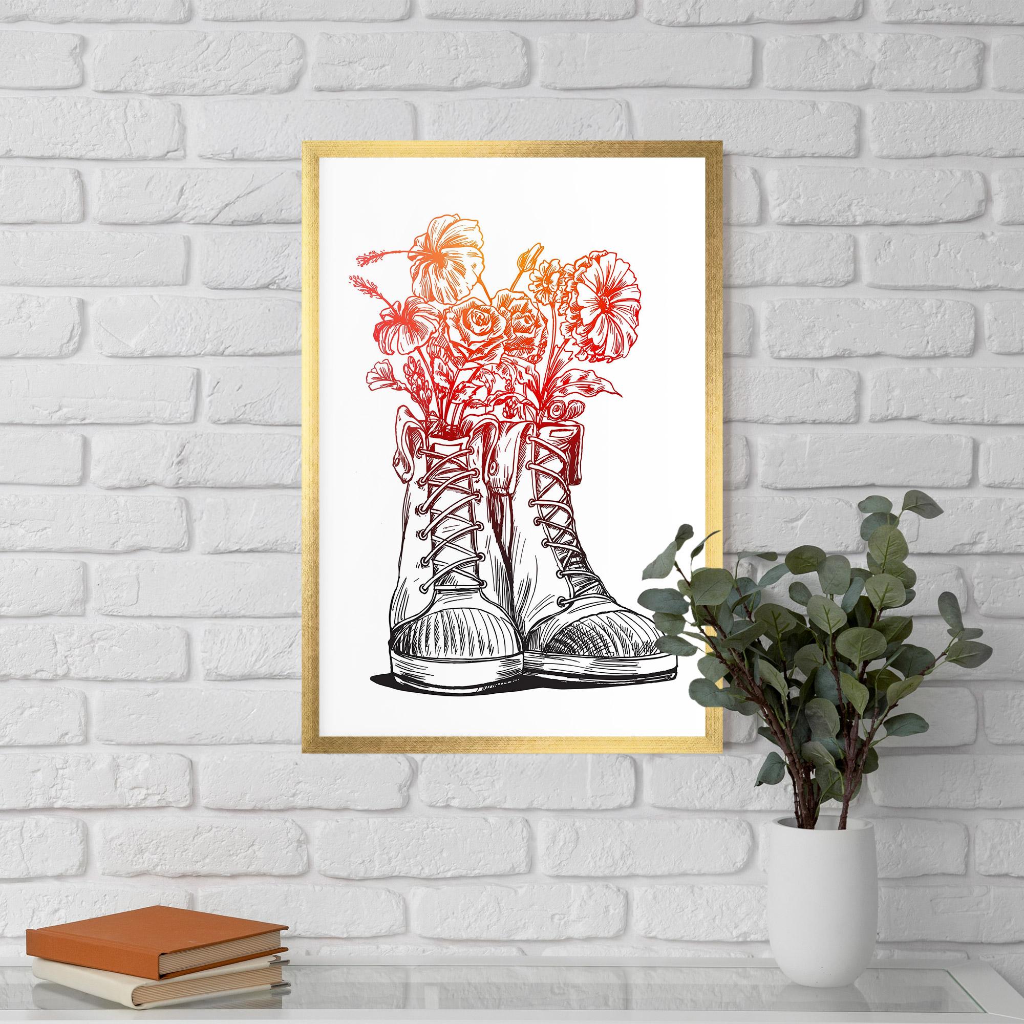 Gerahmte Poster Flower In Shoes mockup 5