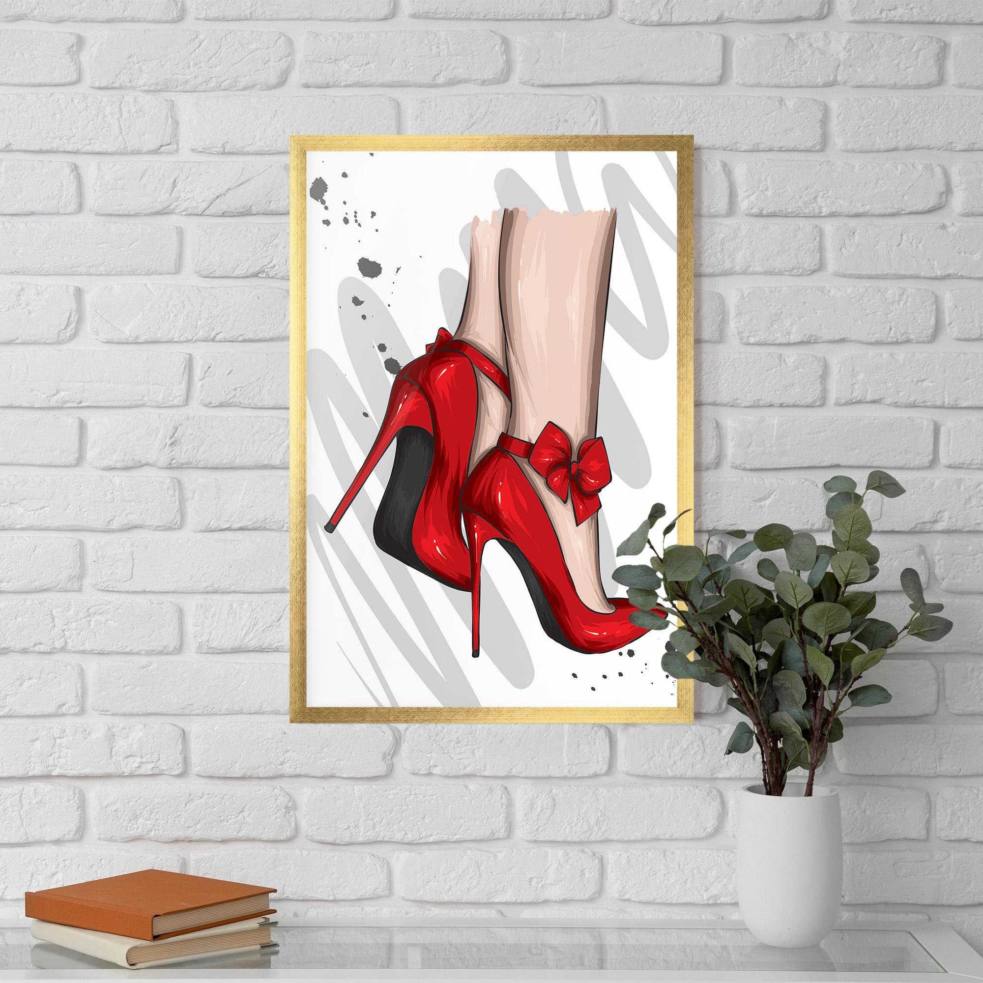 Gerahmte Poster Red Bow Heels mockup 5
