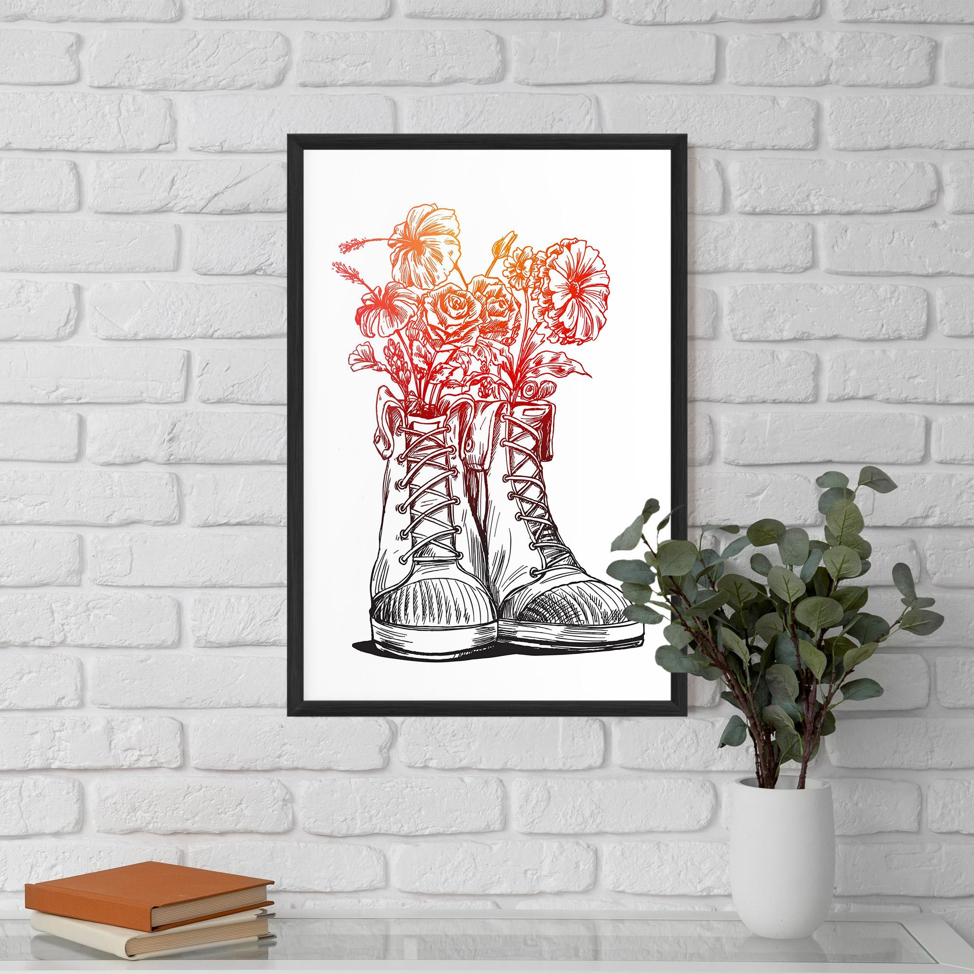 Gerahmte Poster Flower In Shoes mockup 5