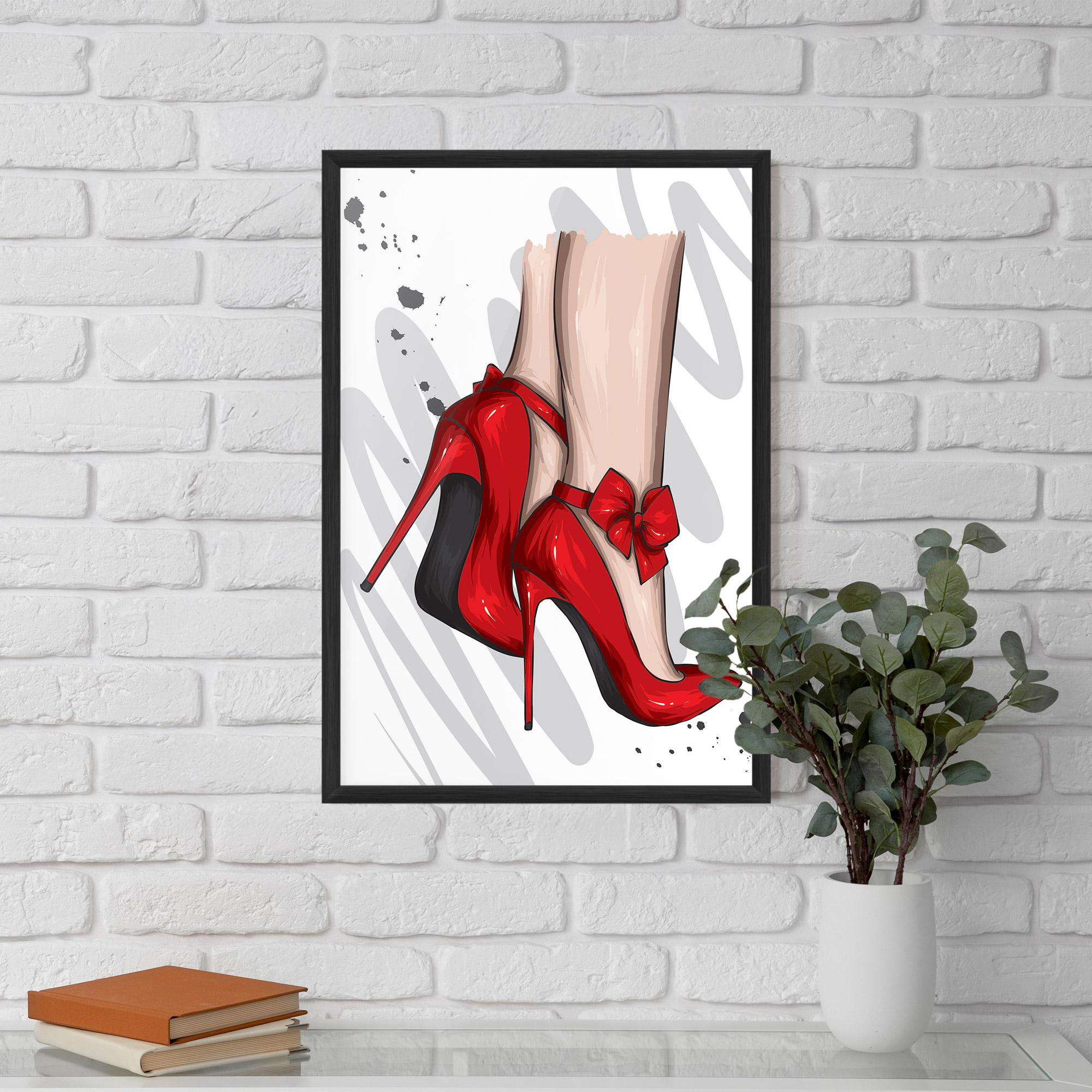 Gerahmte Poster Red Bow Heels mockup 5