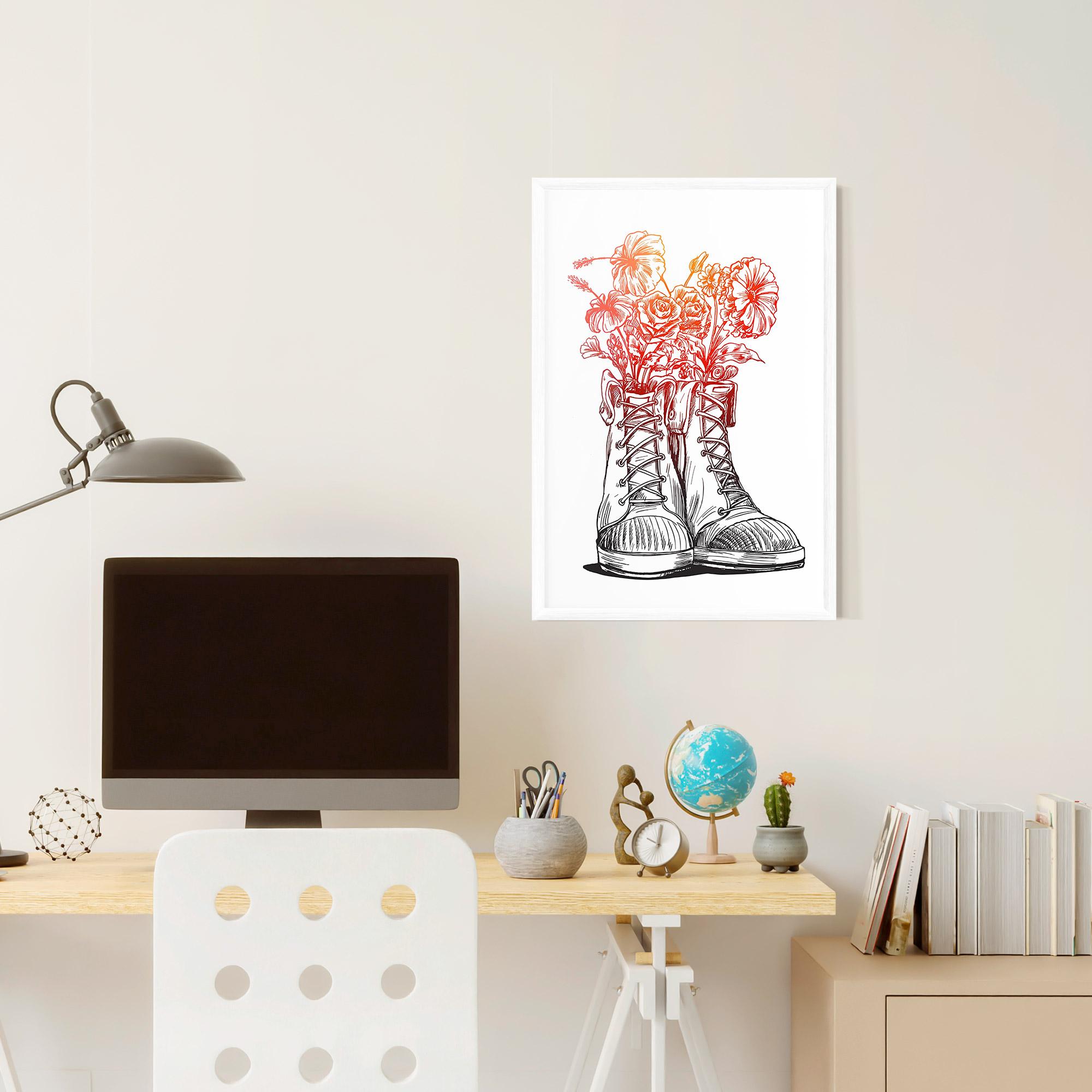 Gerahmte Poster Flower In Shoes mockup 6