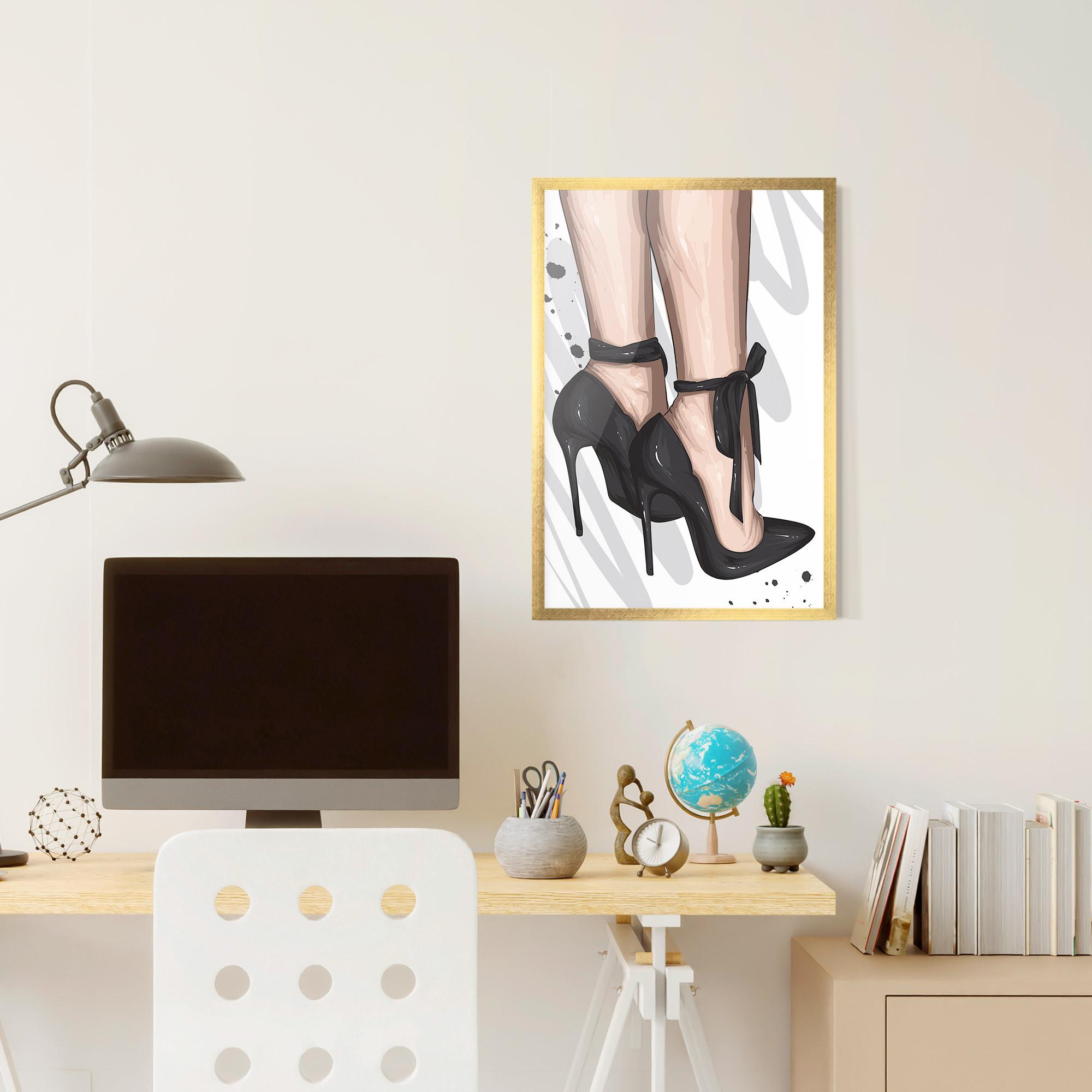 Gerahmte Poster Black Woman Shoes mockup 6