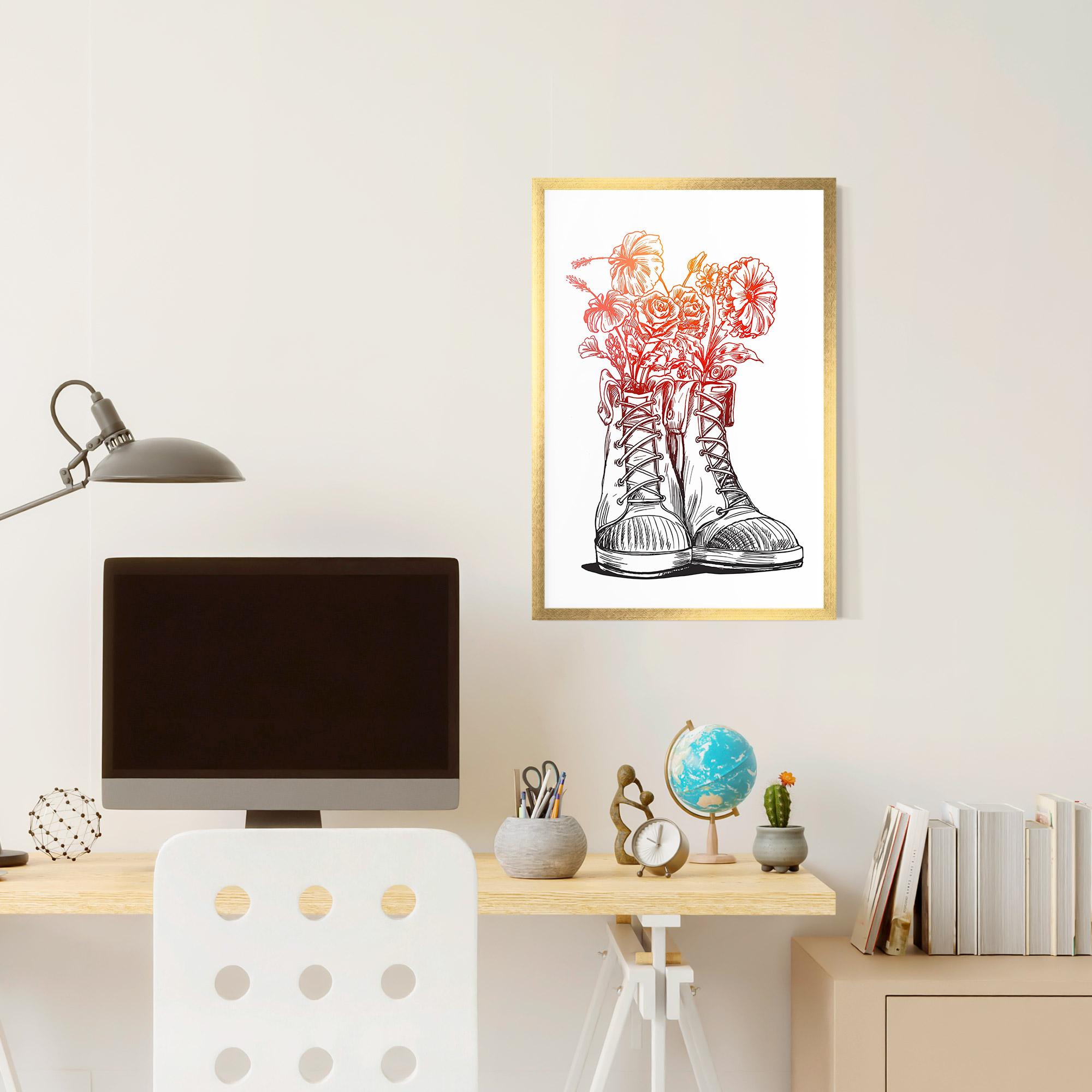 Gerahmte Poster Flower In Shoes mockup 6