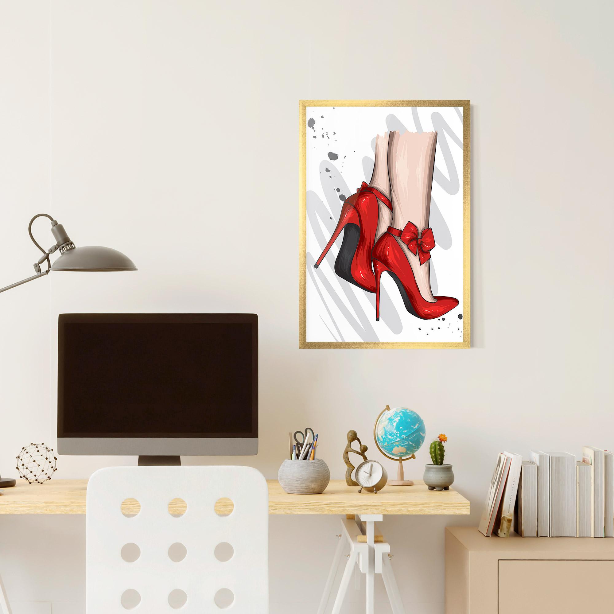 Gerahmte Poster Red Bow Heels mockup 6