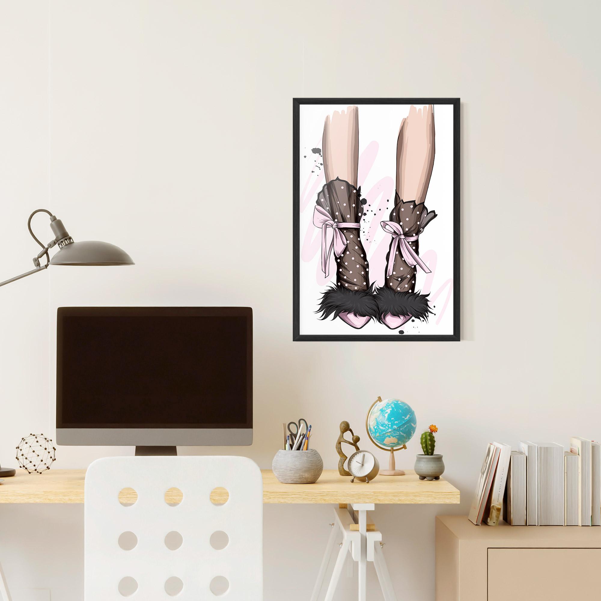 Gerahmte Poster Black Cute Heels mockup 6