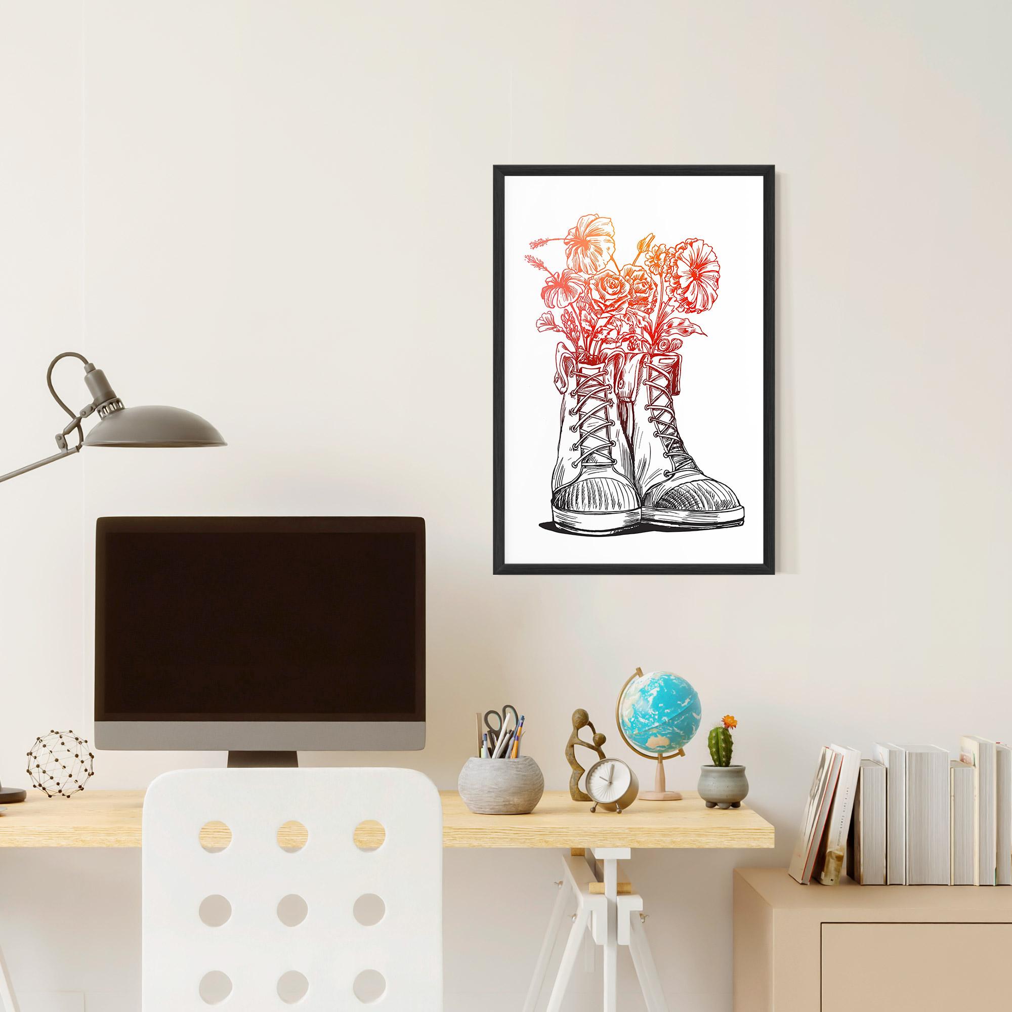 Gerahmte Poster Flower In Shoes mockup 6