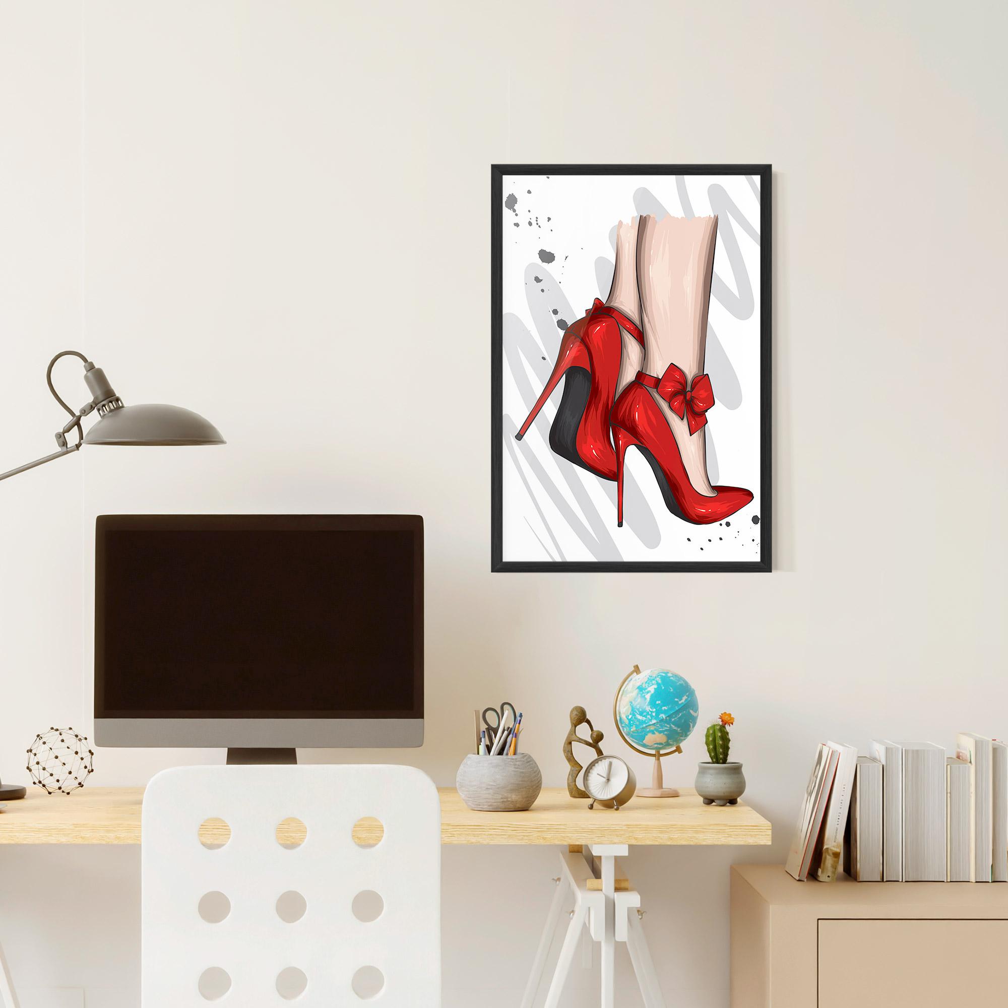 Gerahmte Poster Red Bow Heels mockup 6