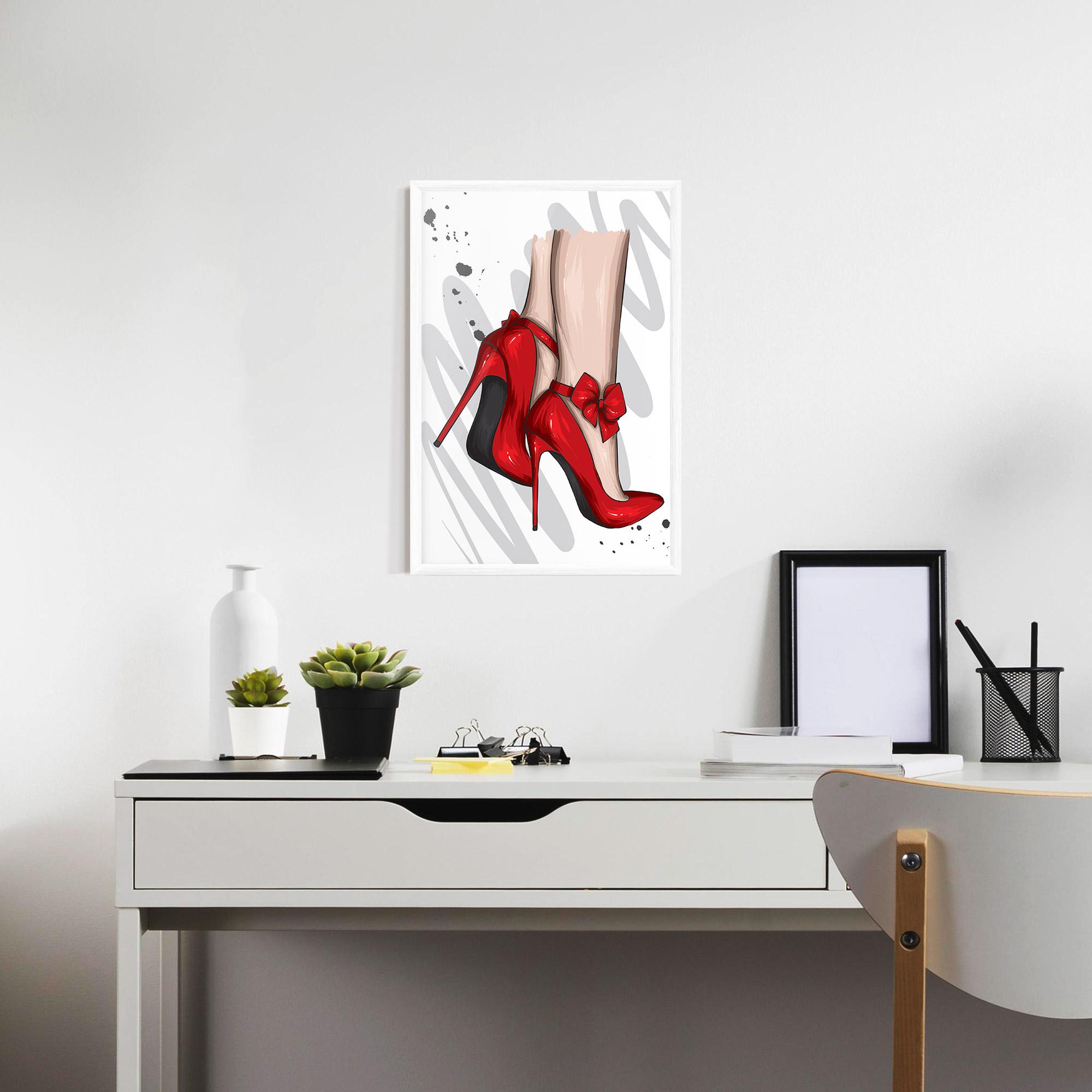 Gerahmte Poster Red Bow Heels mockup 7