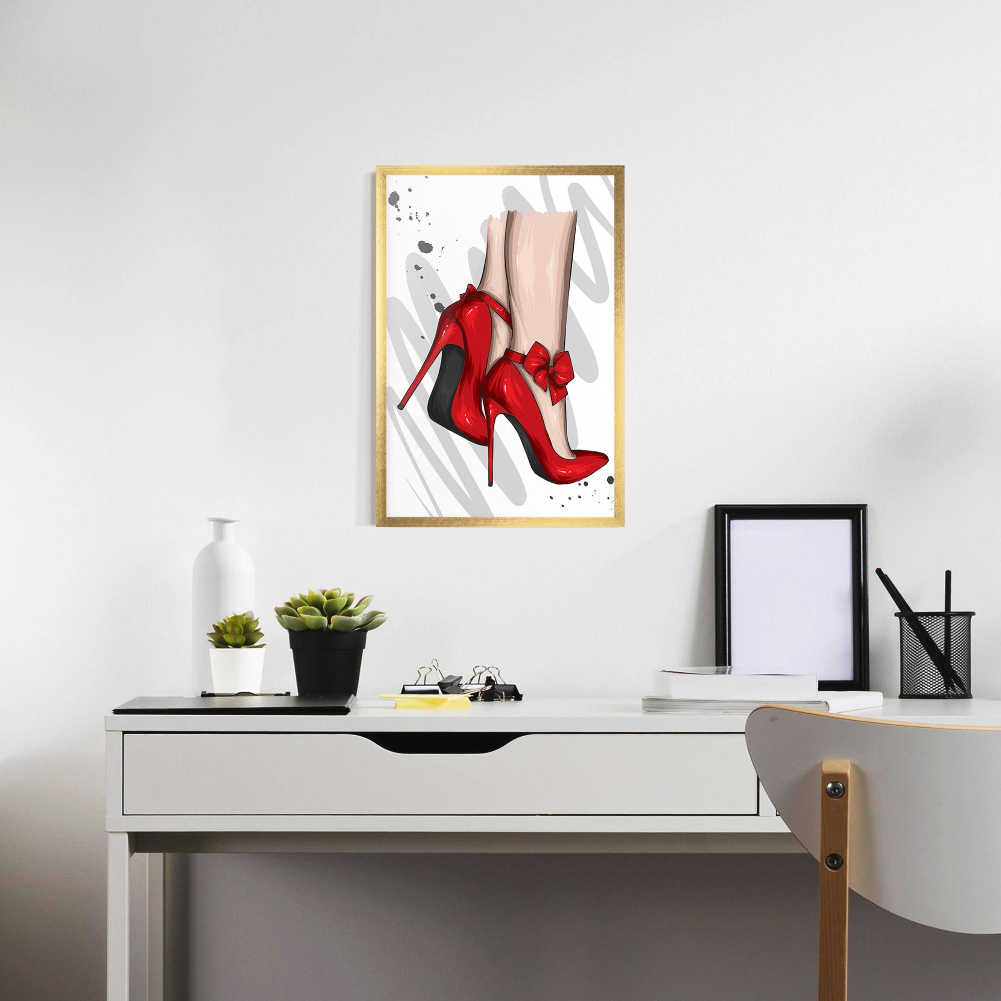 Gerahmte Poster Red Bow Heels mockup 7