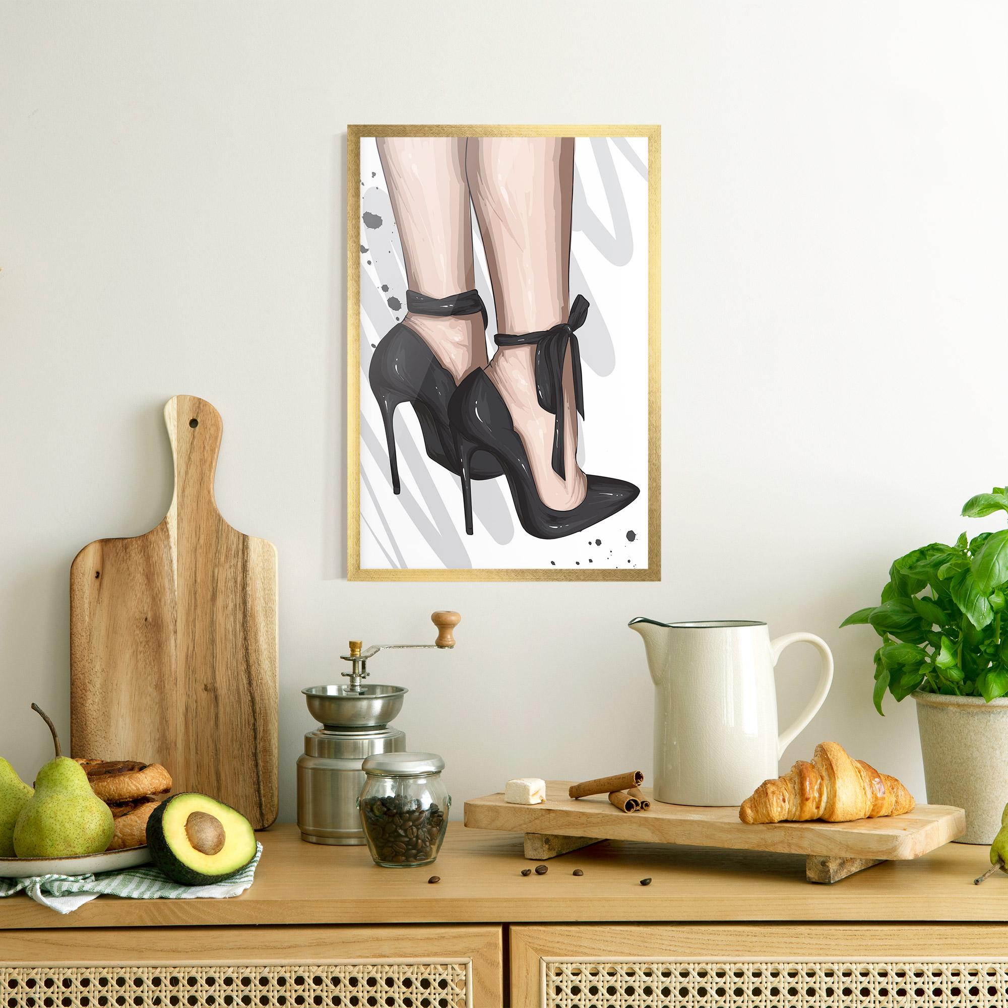 Gerahmte Poster Black Woman Shoes mockup 8