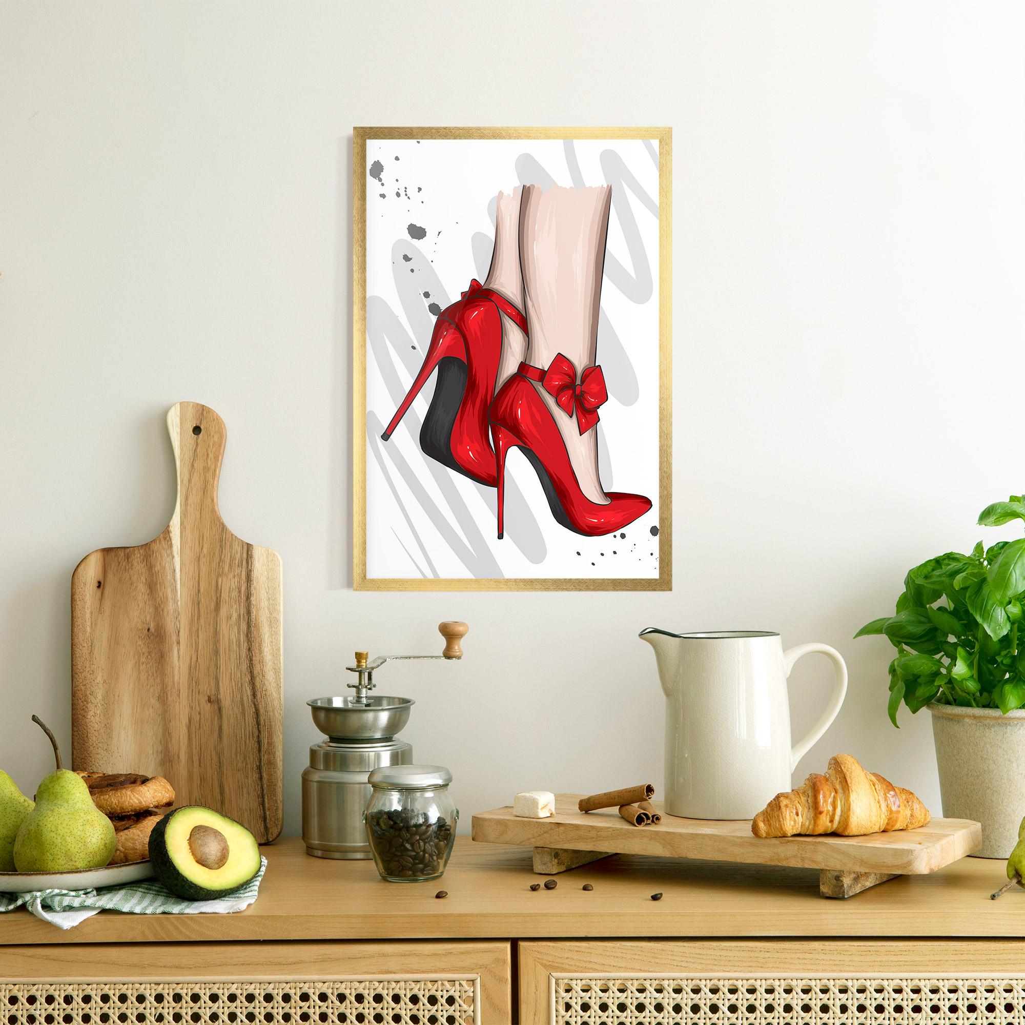 Gerahmte Poster Red Bow Heels mockup 8