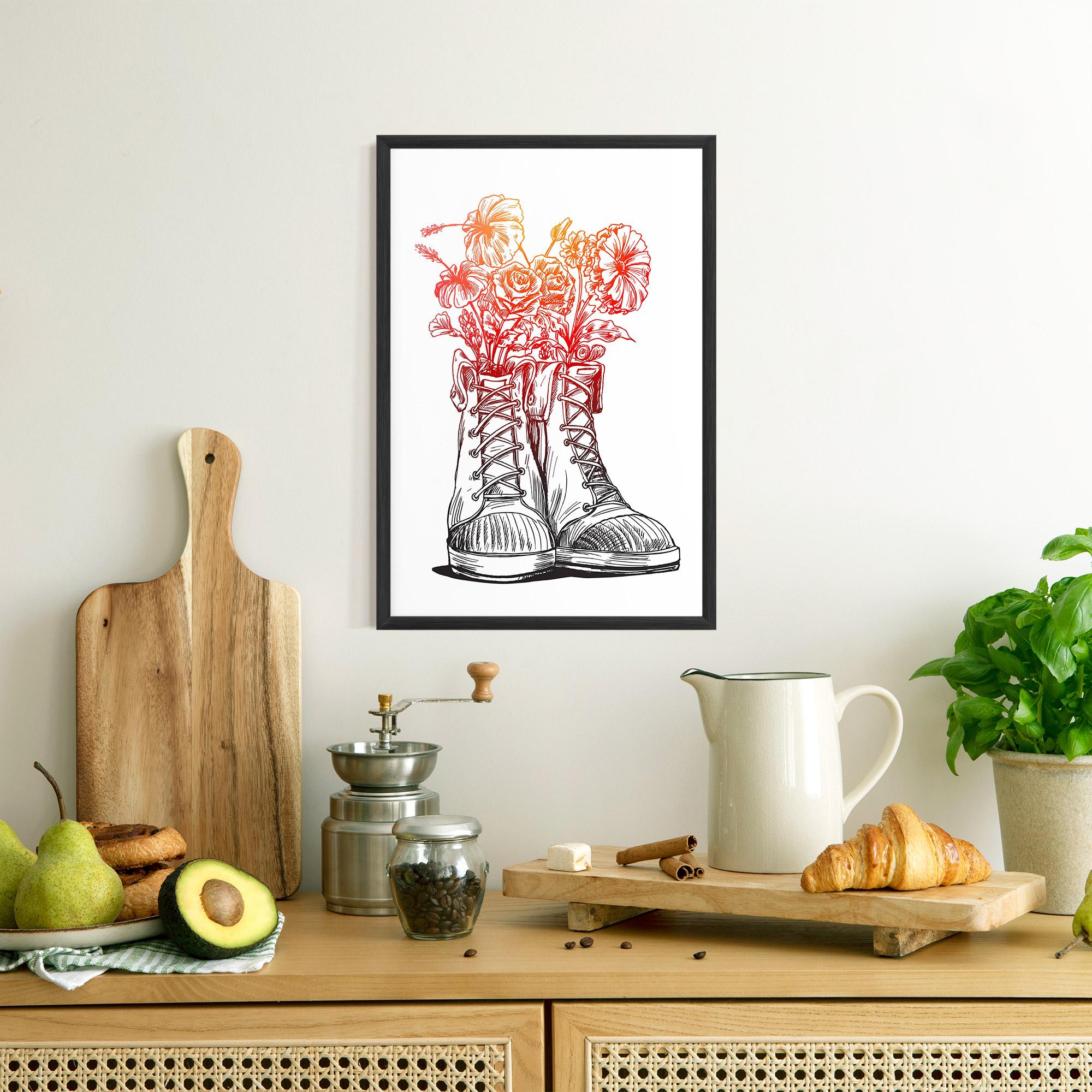 Gerahmte Poster Flower In Shoes mockup 8