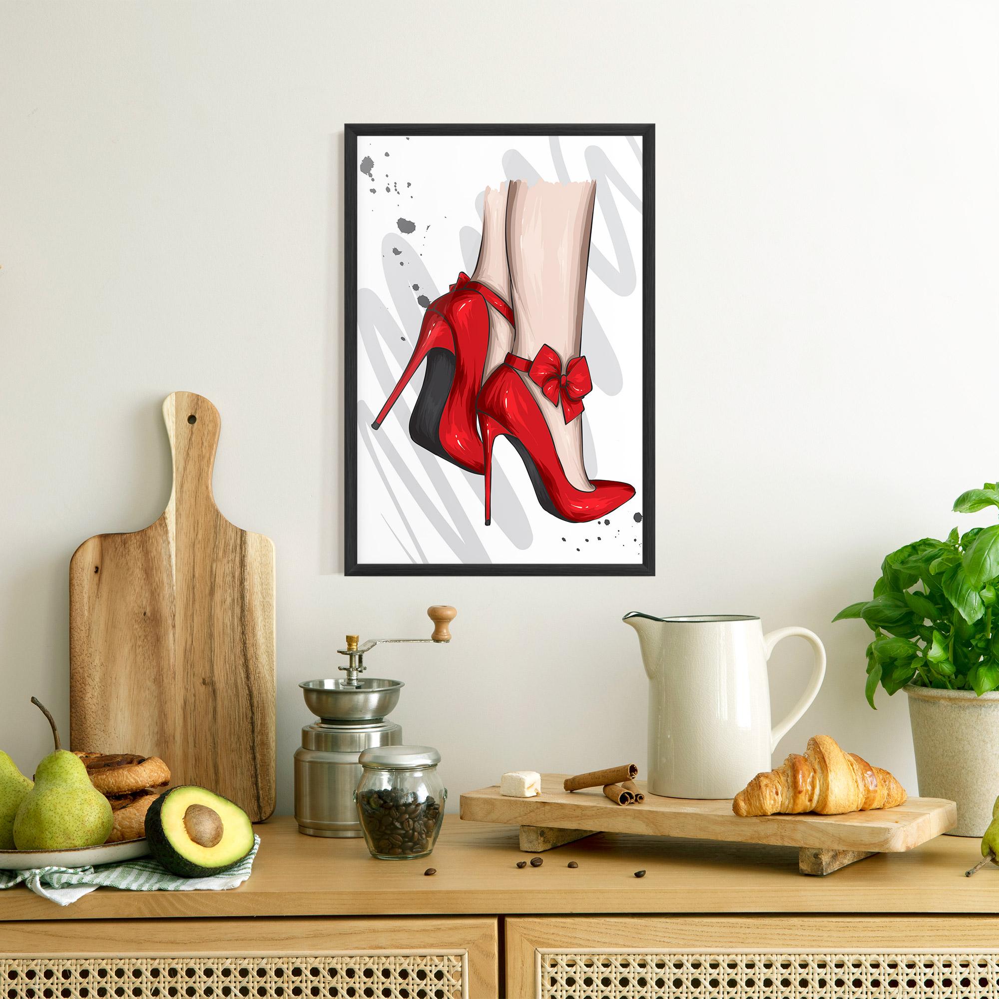Gerahmte Poster Red Bow Heels mockup 8