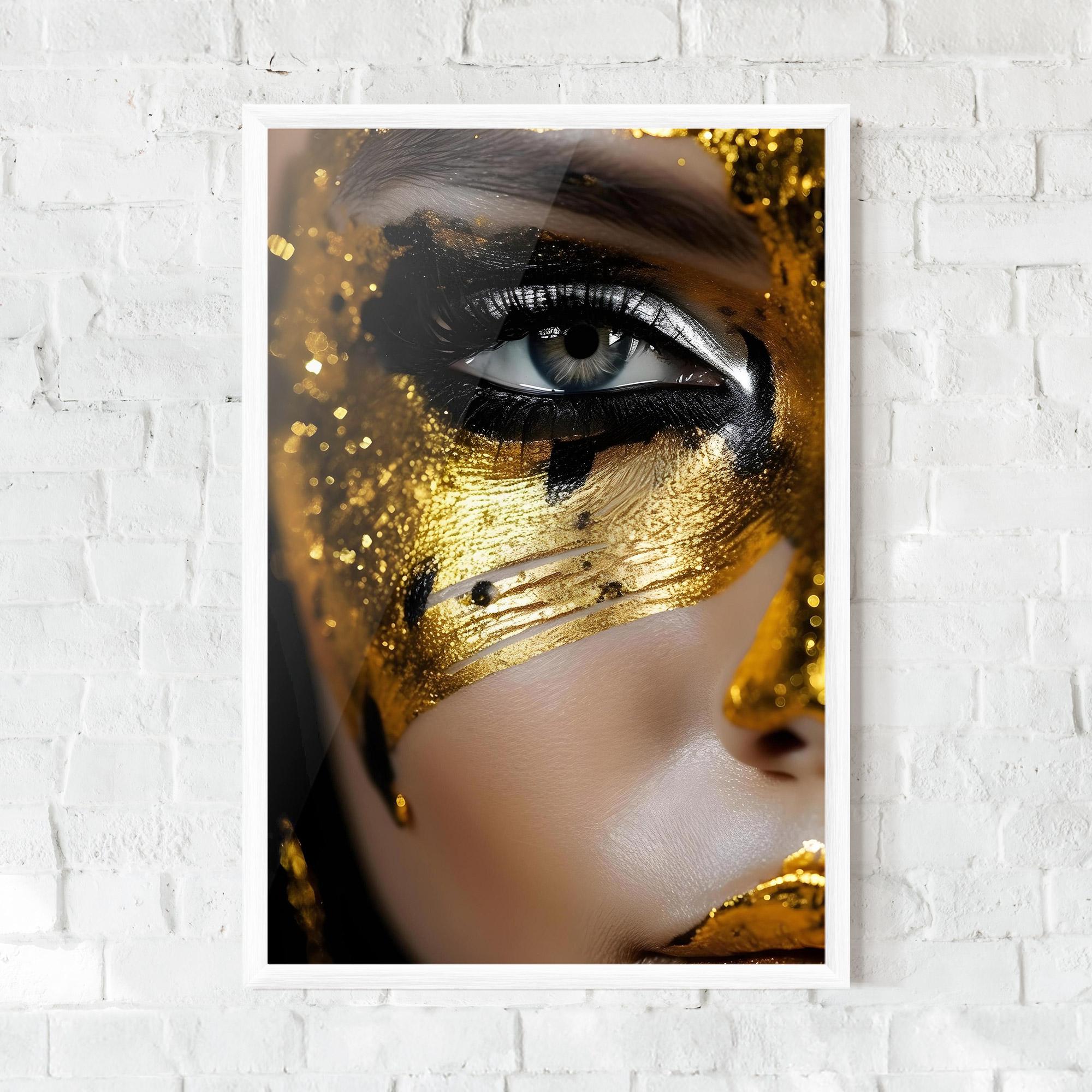 Gerahmte Poster Black Gold Eyeliner mockup 0