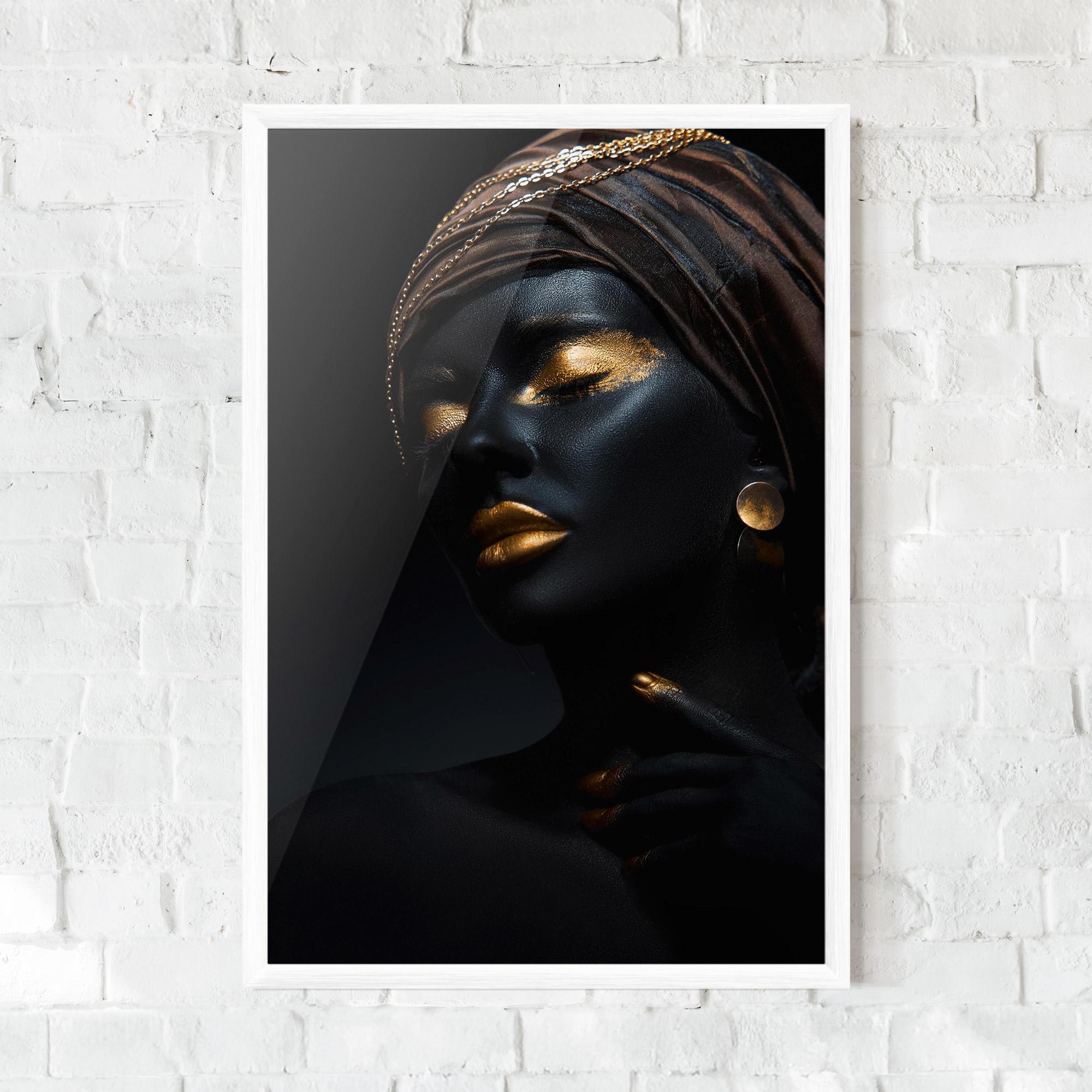 Gerahmte Poster Black Gold Skin mockup 0
