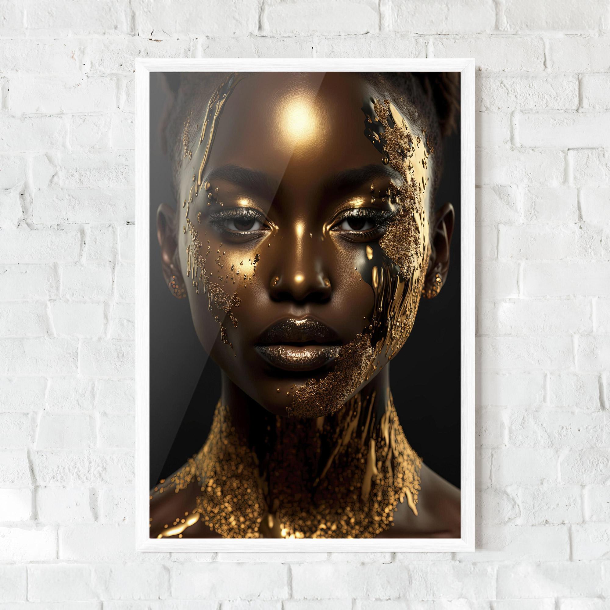 Gerahmte Poster Dripping Gold Woman mockup 0