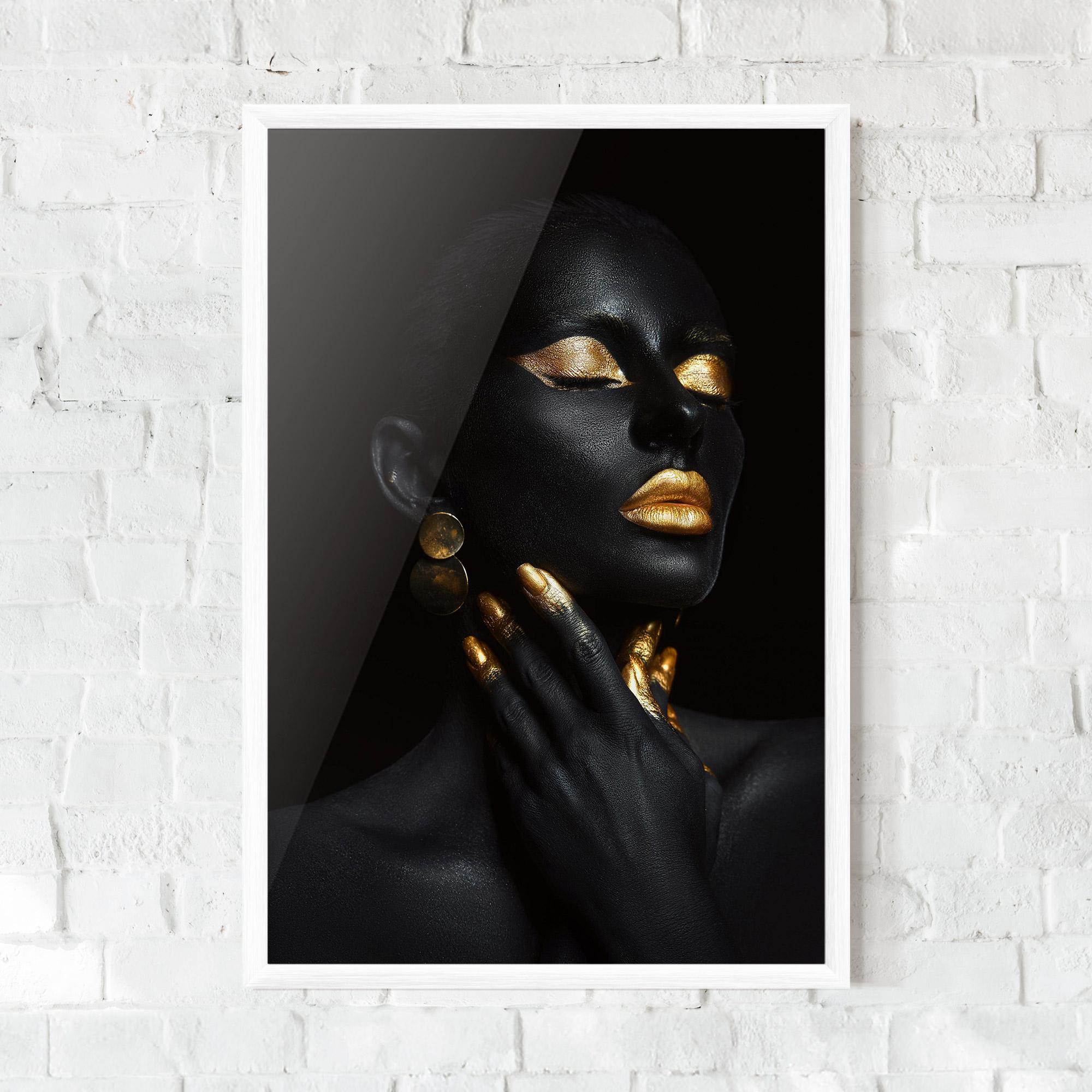 Gerahmte Poster Eyelids Gold Makeup mockup 0