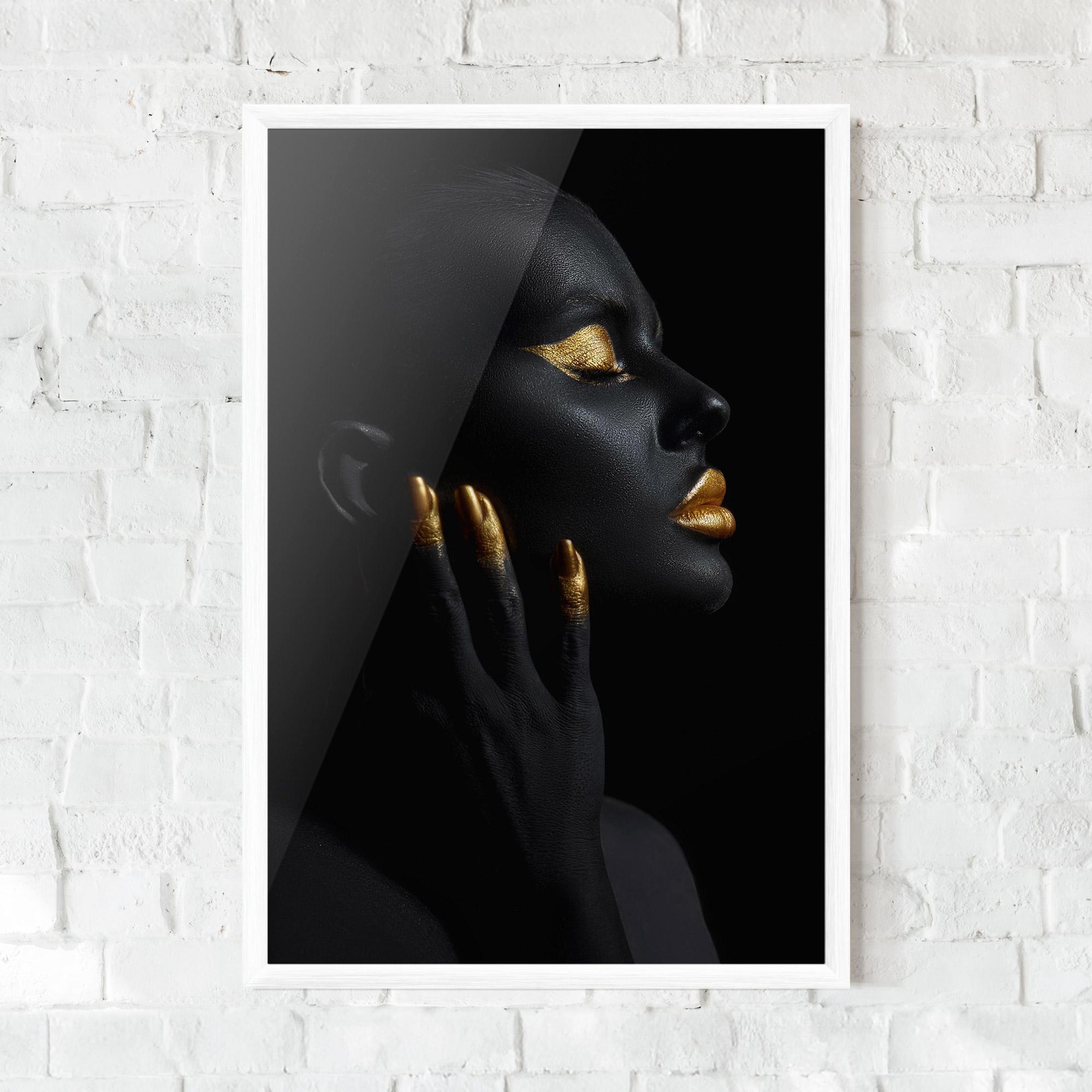 Gerahmte Poster Gold Black Paint mockup 0