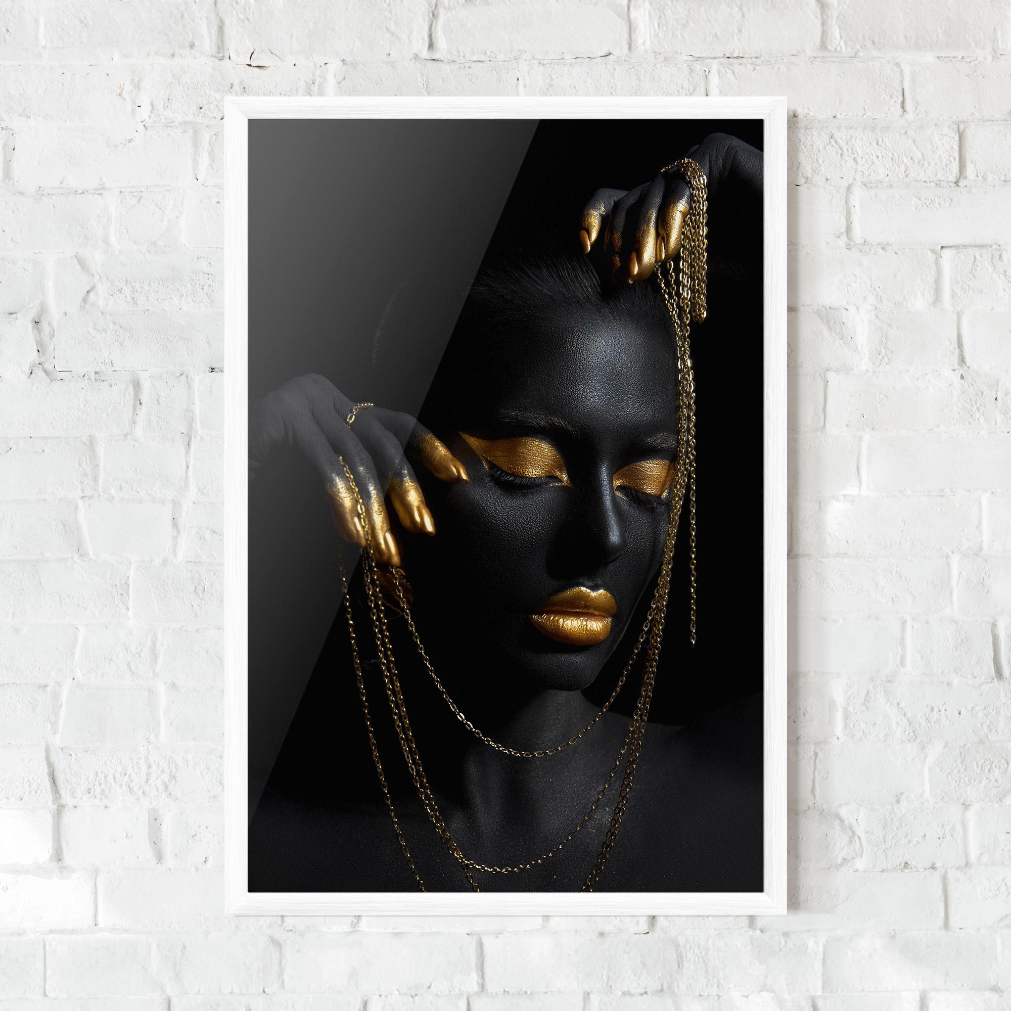 Gerahmte Poster Gold Black Skin mockup 0