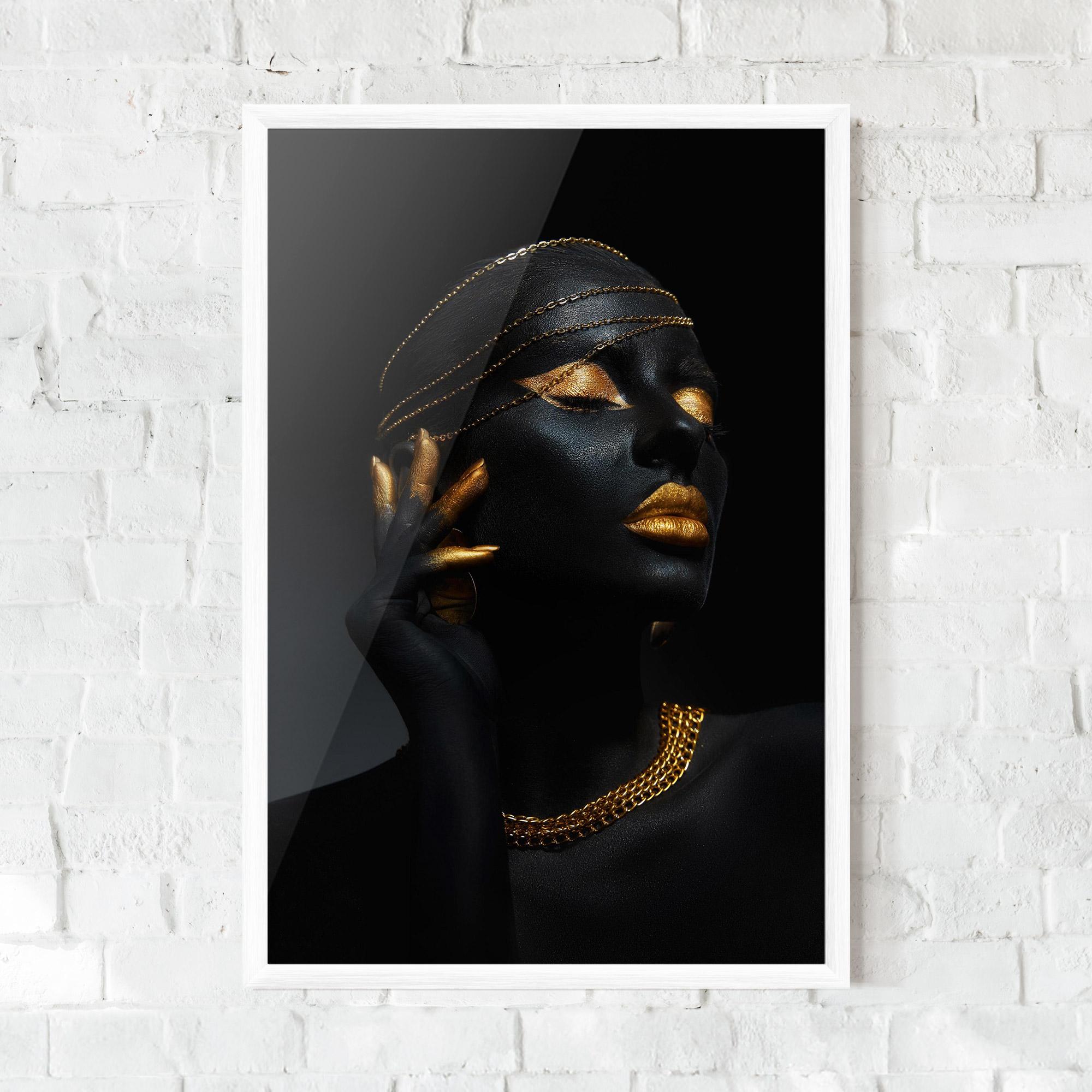 Gerahmte Poster Gold Makeup Eyelids mockup 0