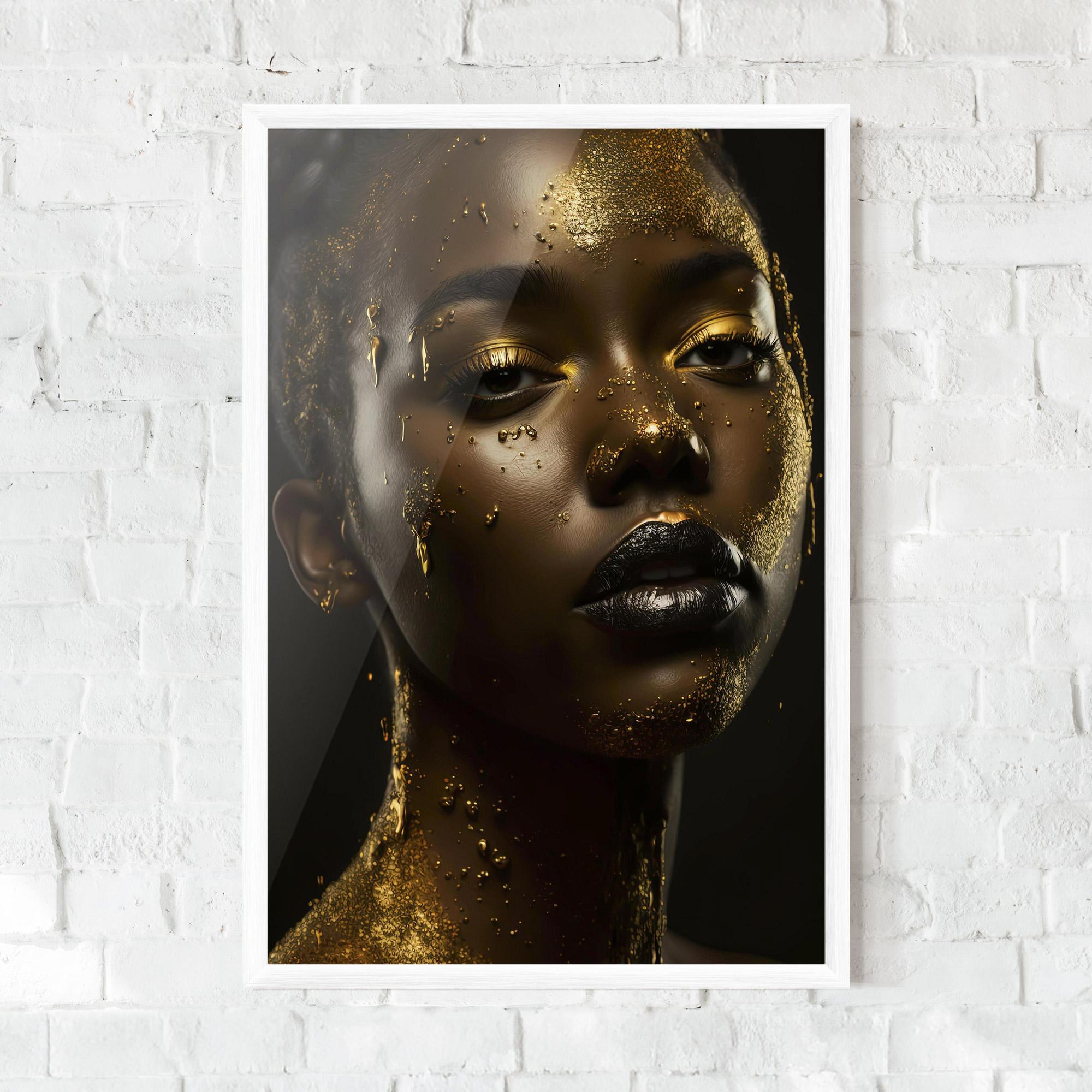 Gerahmte Poster Gold Sparkling Woman mockup 0