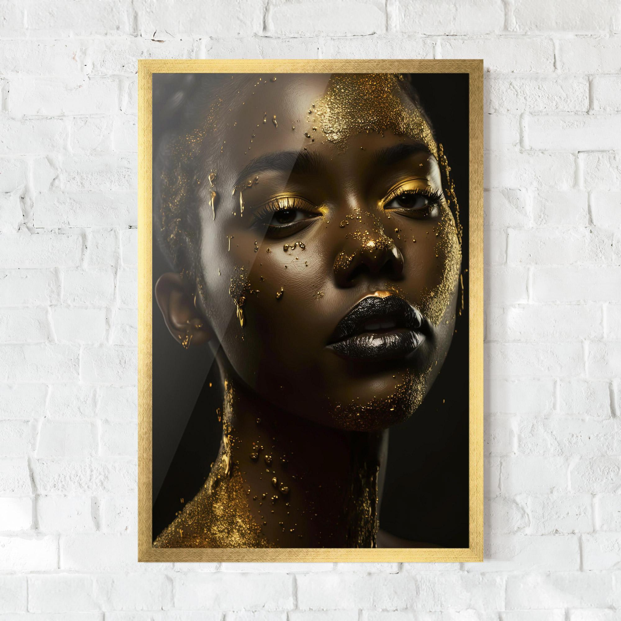 Gerahmte Poster Gold Sparkling Woman mockup 0