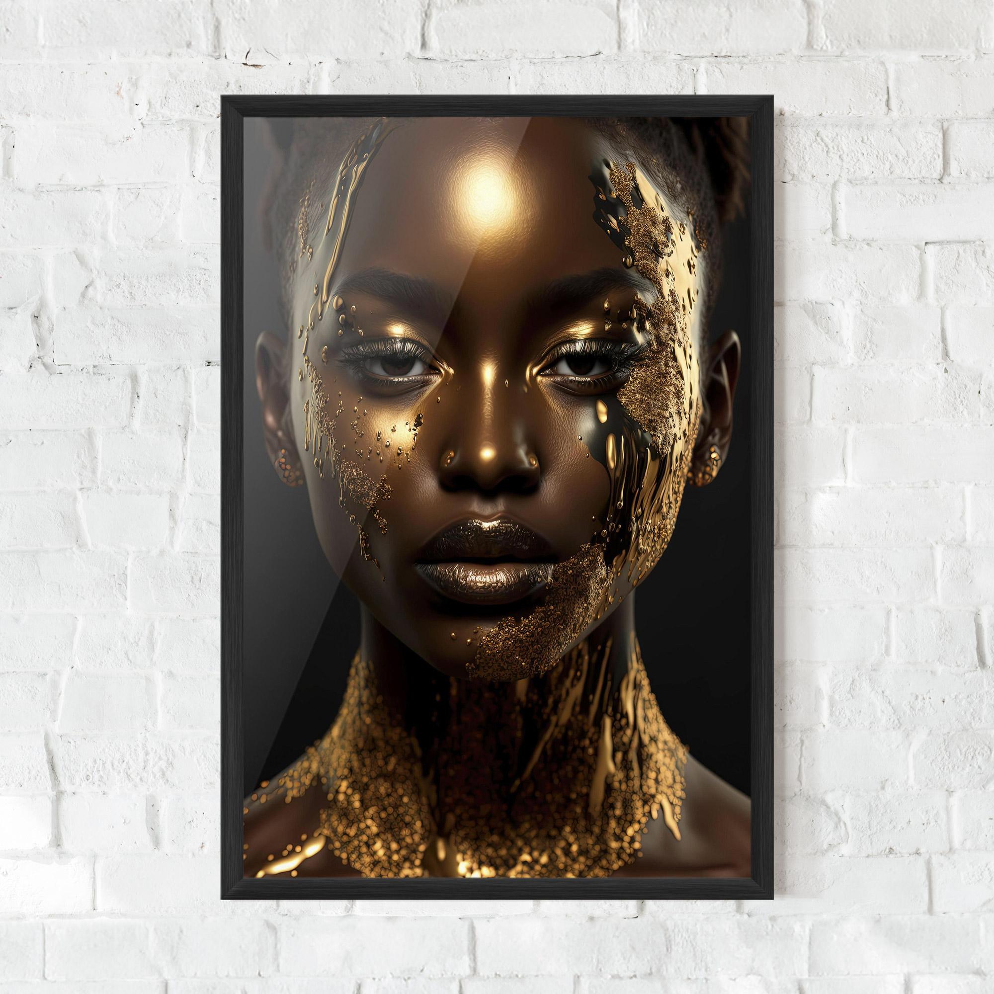 Gerahmte Poster Dripping Gold Woman mockup 0
