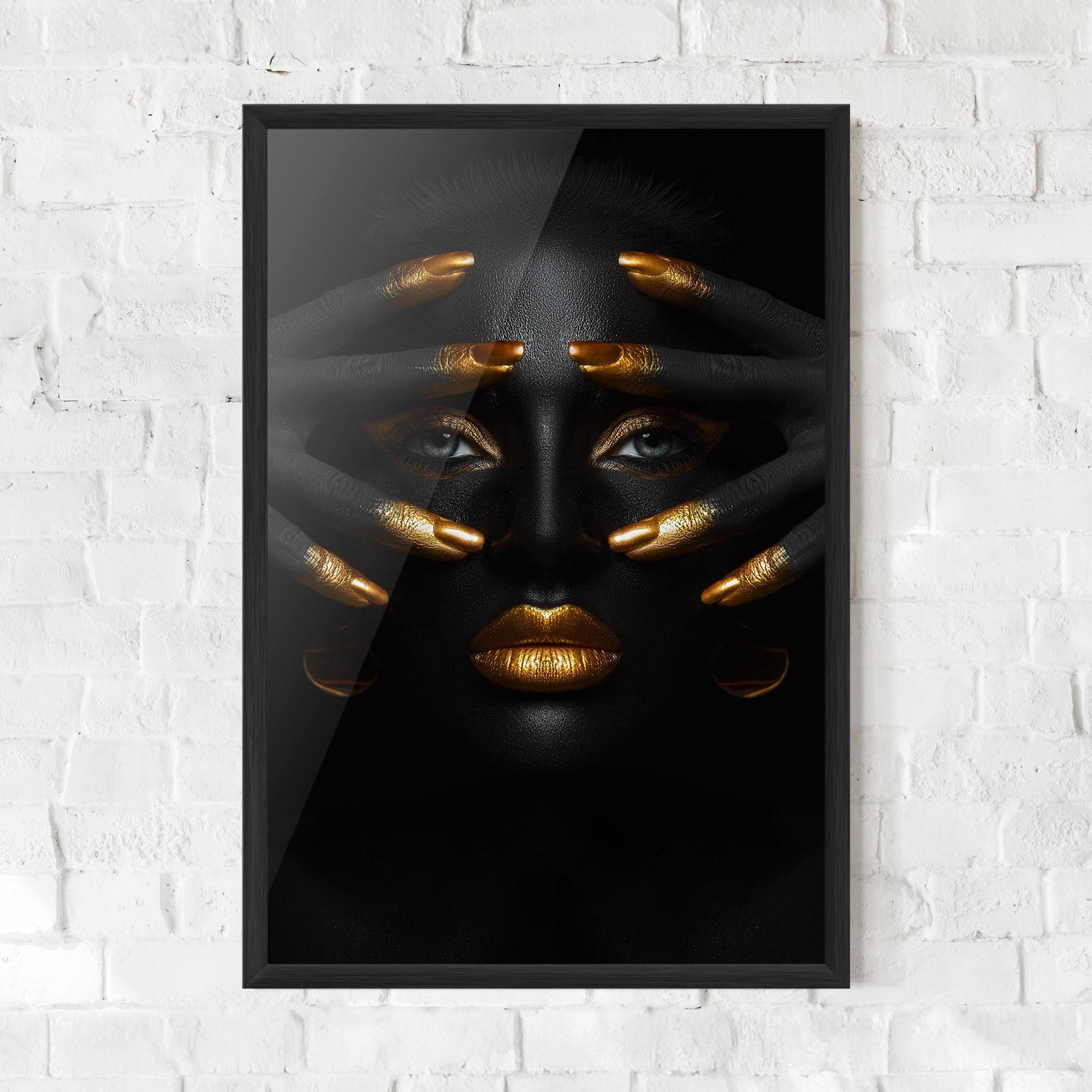 Gerahmte Poster Gold Fingertips Art mockup 0