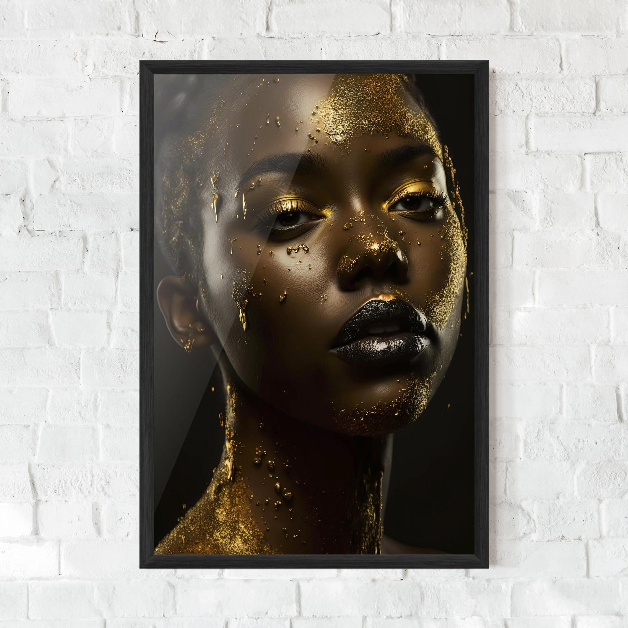 Gerahmte Poster Gold Sparkling Woman mockup 0