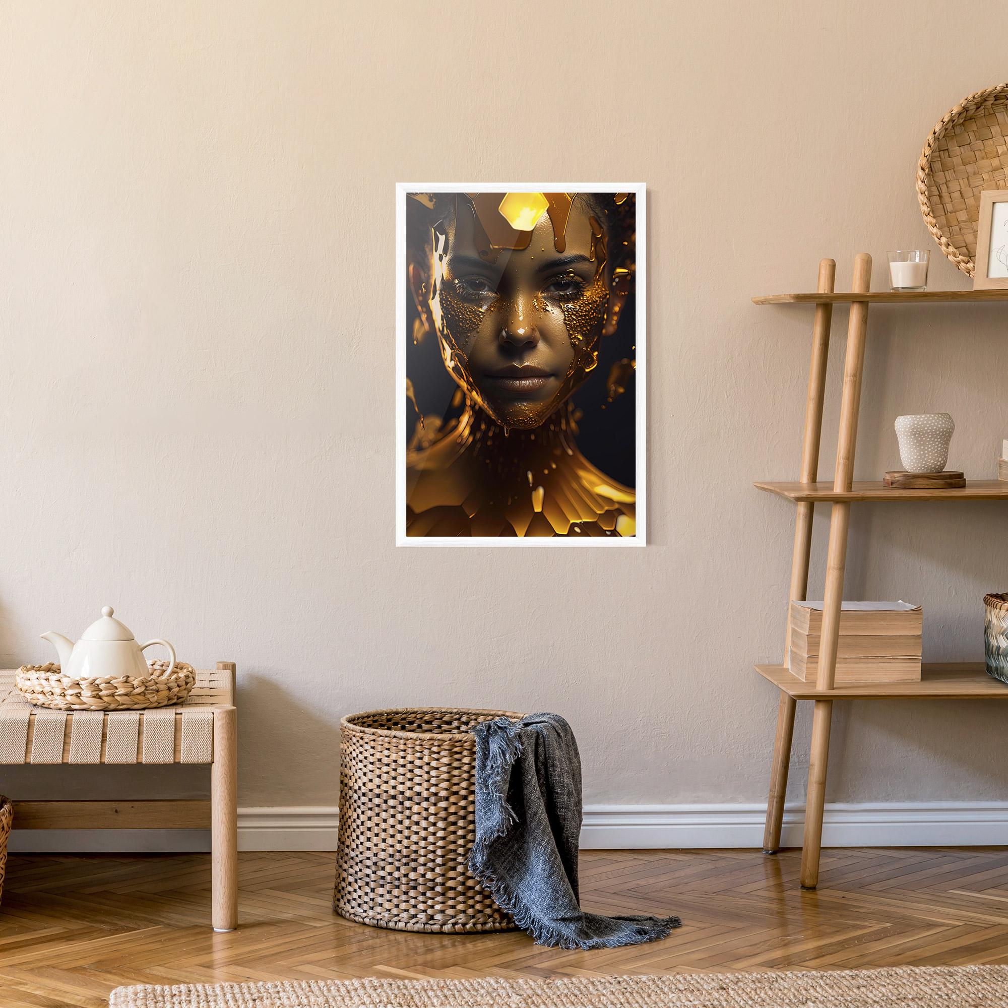 Gerahmte Poster Gold Honeycomb Girl mockup 9