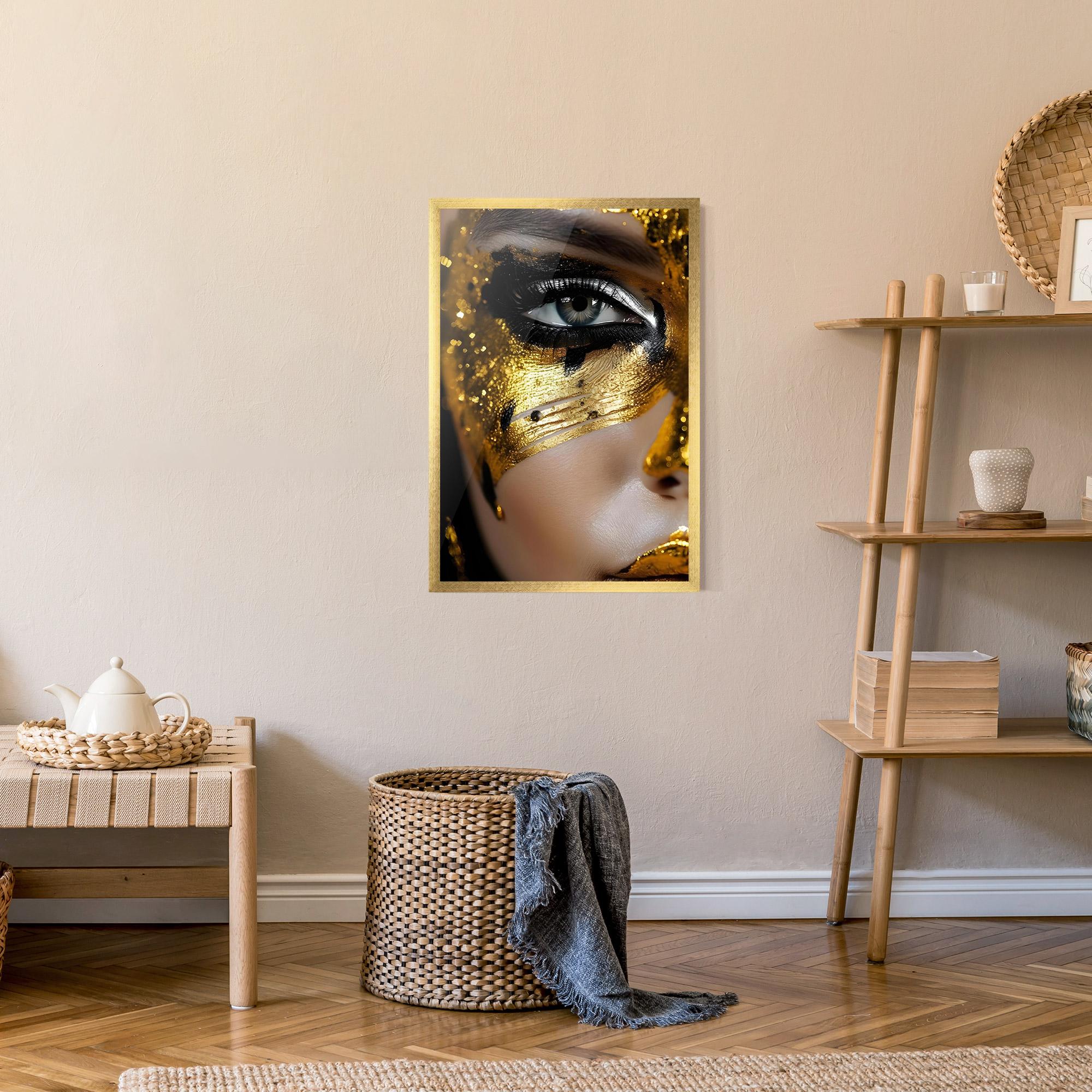 Gerahmte Poster Black Gold Eyeliner mockup 9