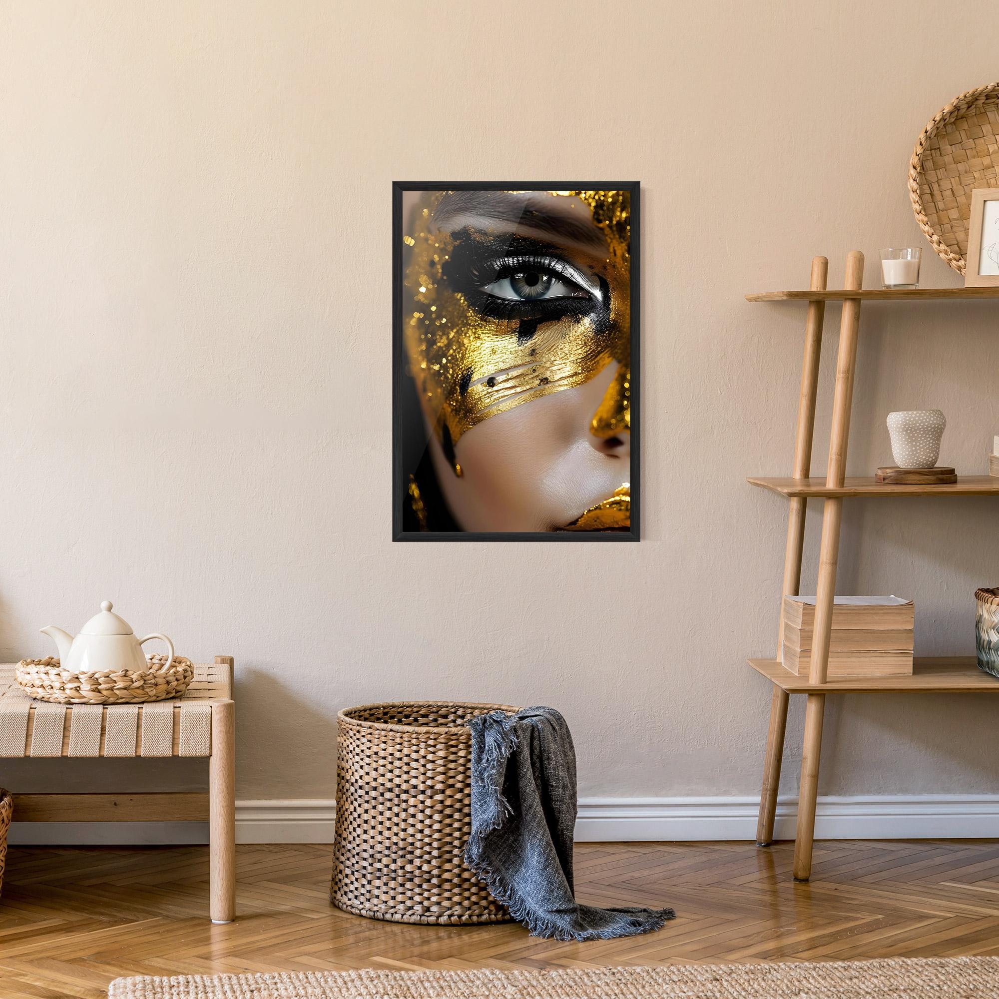 Gerahmte Poster Black Gold Eyeliner mockup 9