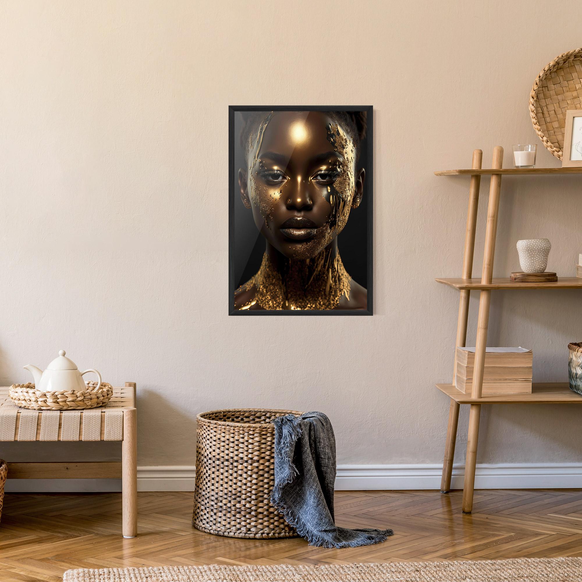 Gerahmte Poster Dripping Gold Woman mockup 9