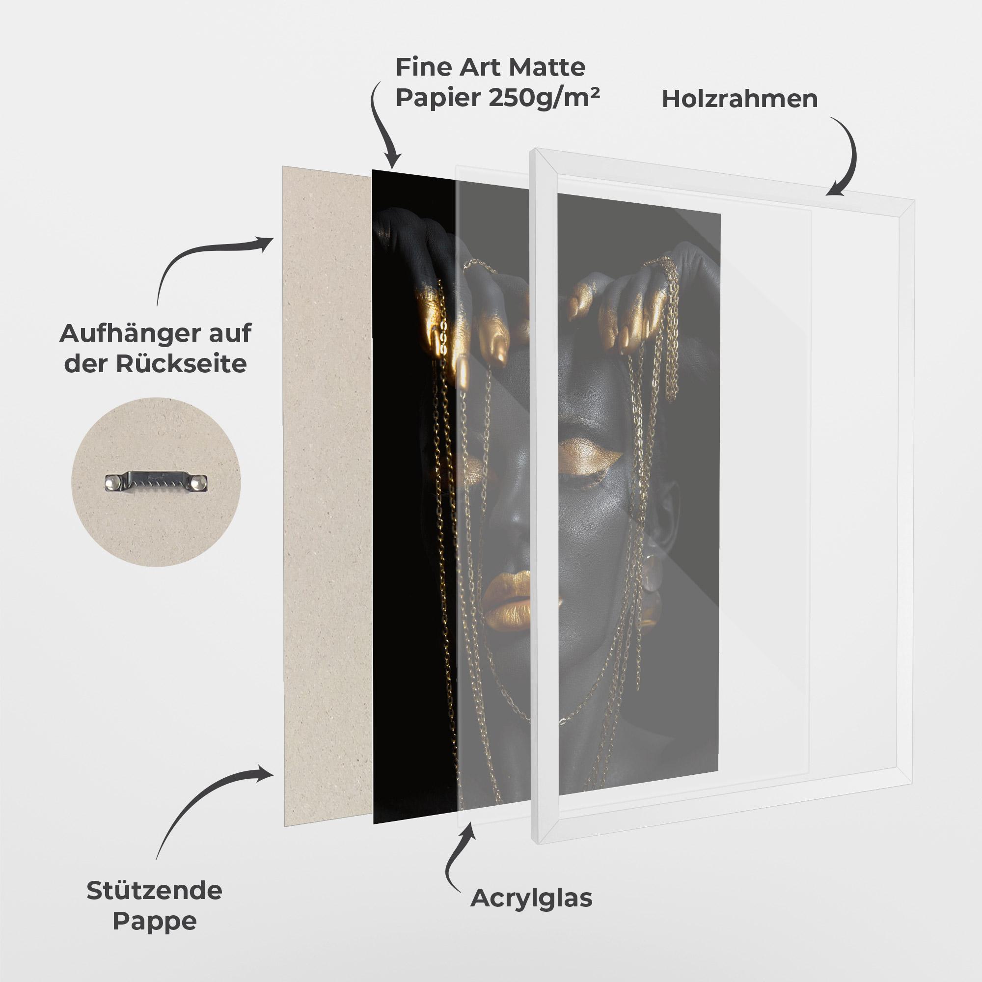 Gerahmte Poster Chain Gold Eyelids mockup 1