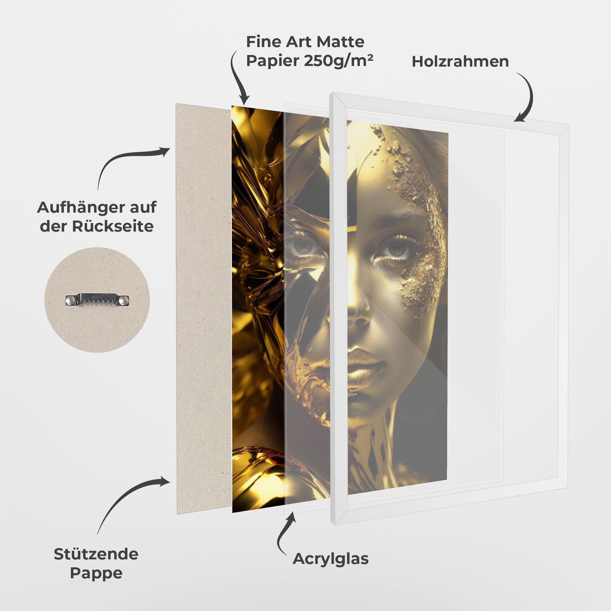 Gerahmte Poster Covered By Gold mockup 1