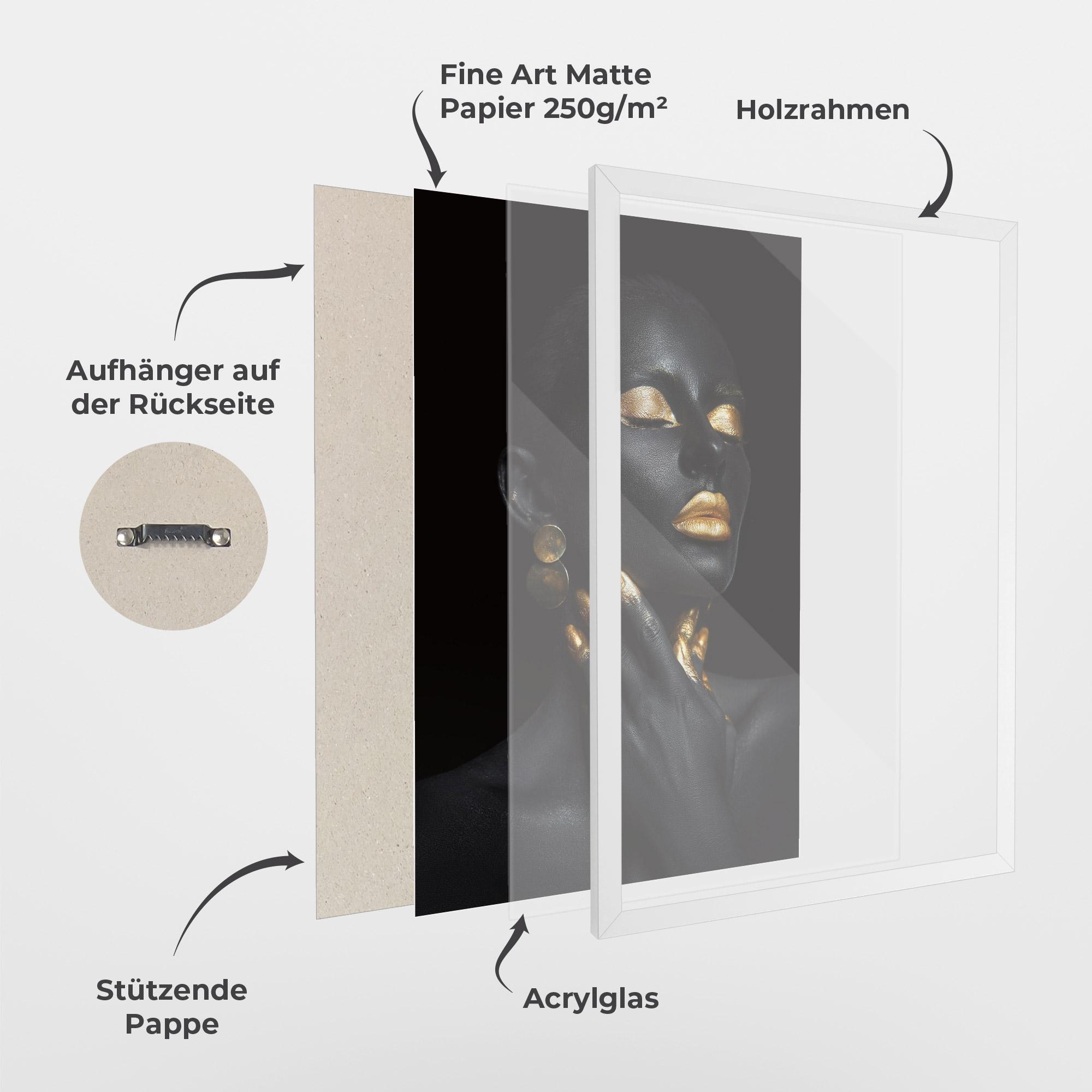 Gerahmte Poster Eyelids Gold Makeup mockup 1