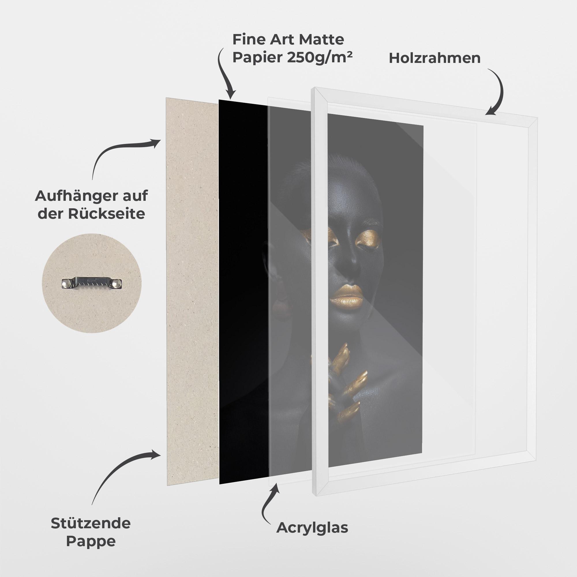 Gerahmte Poster Gold Hand Pray mockup 1