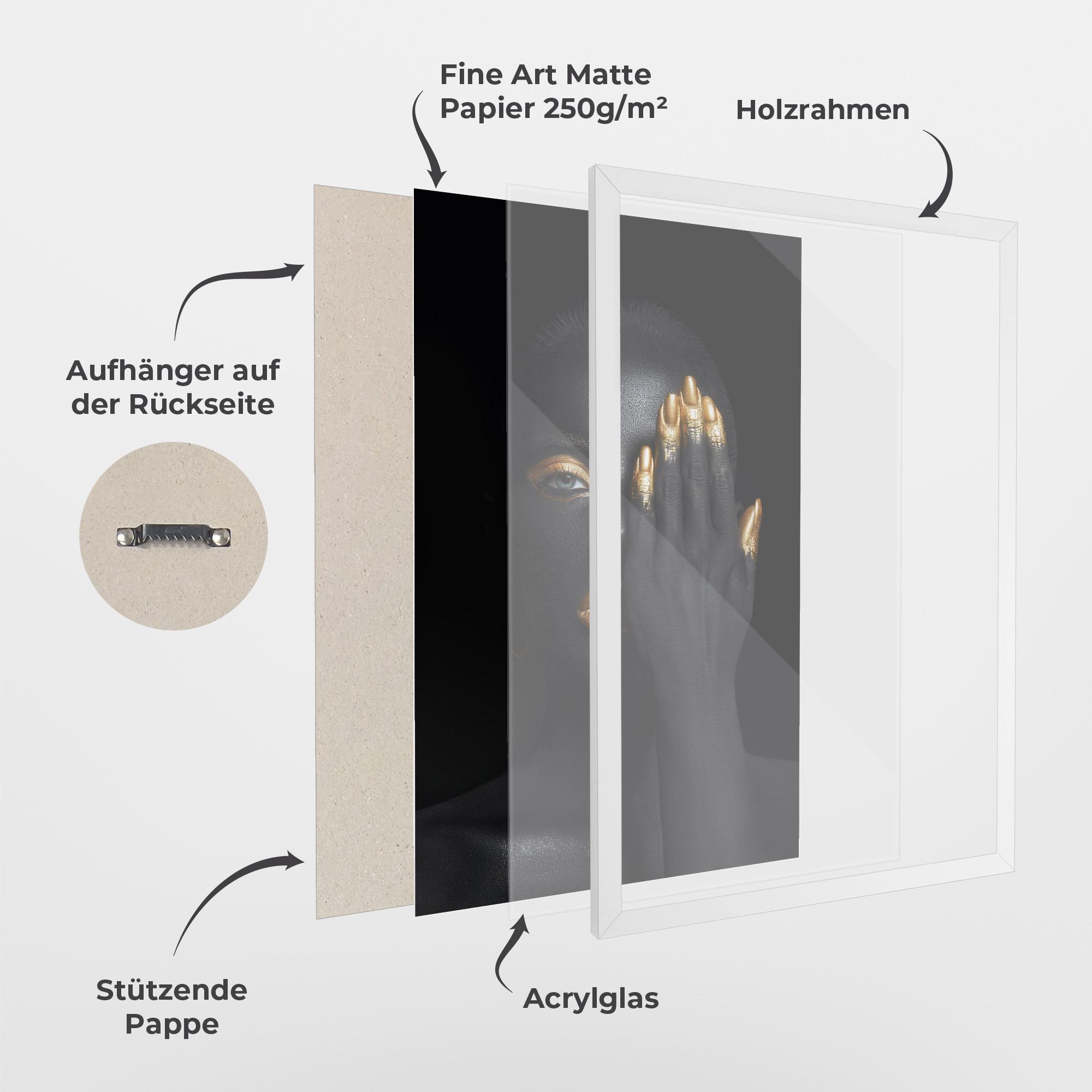 Gerahmte Poster Gold Makeup Chain mockup 1