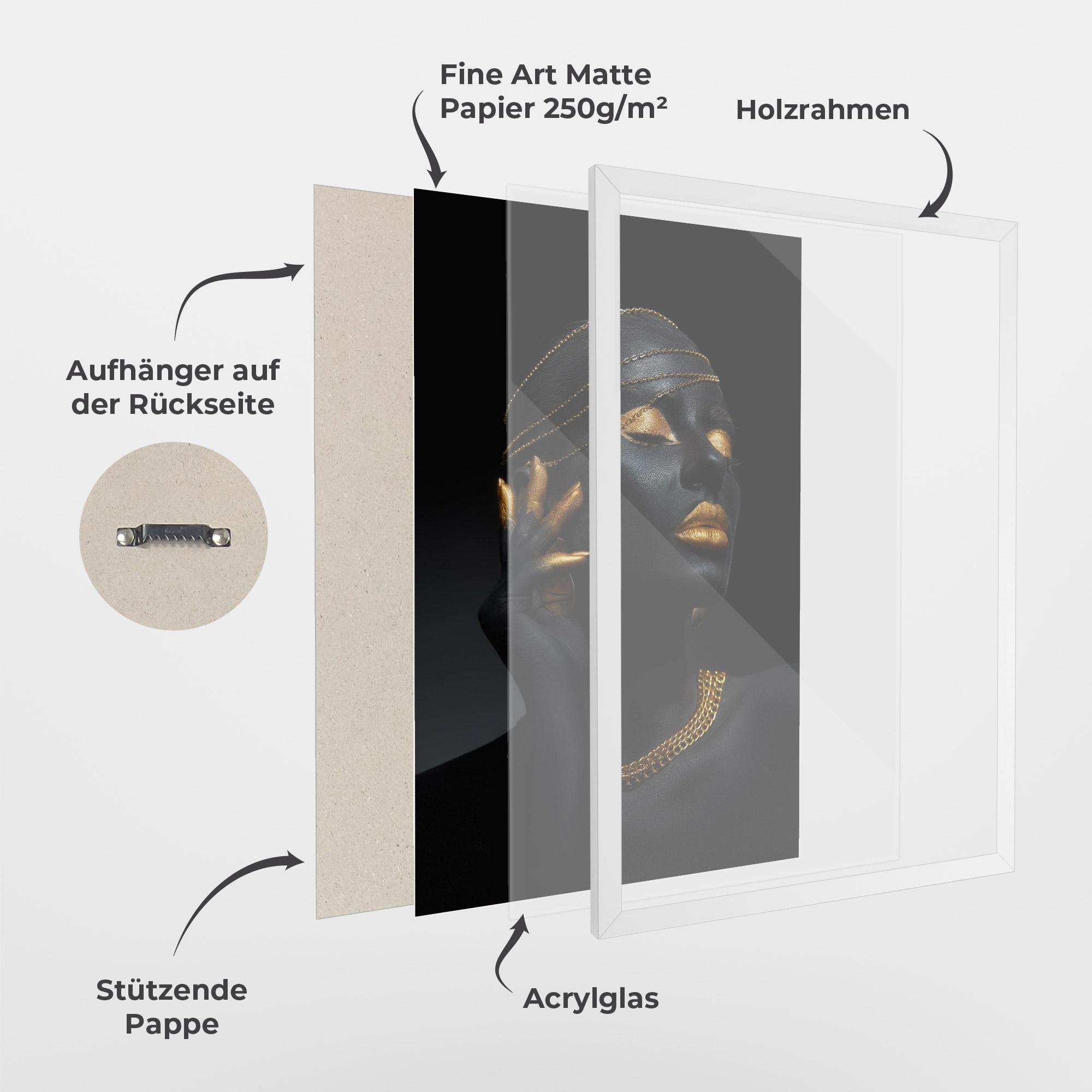 Gerahmte Poster Gold Makeup Eyelids mockup 1