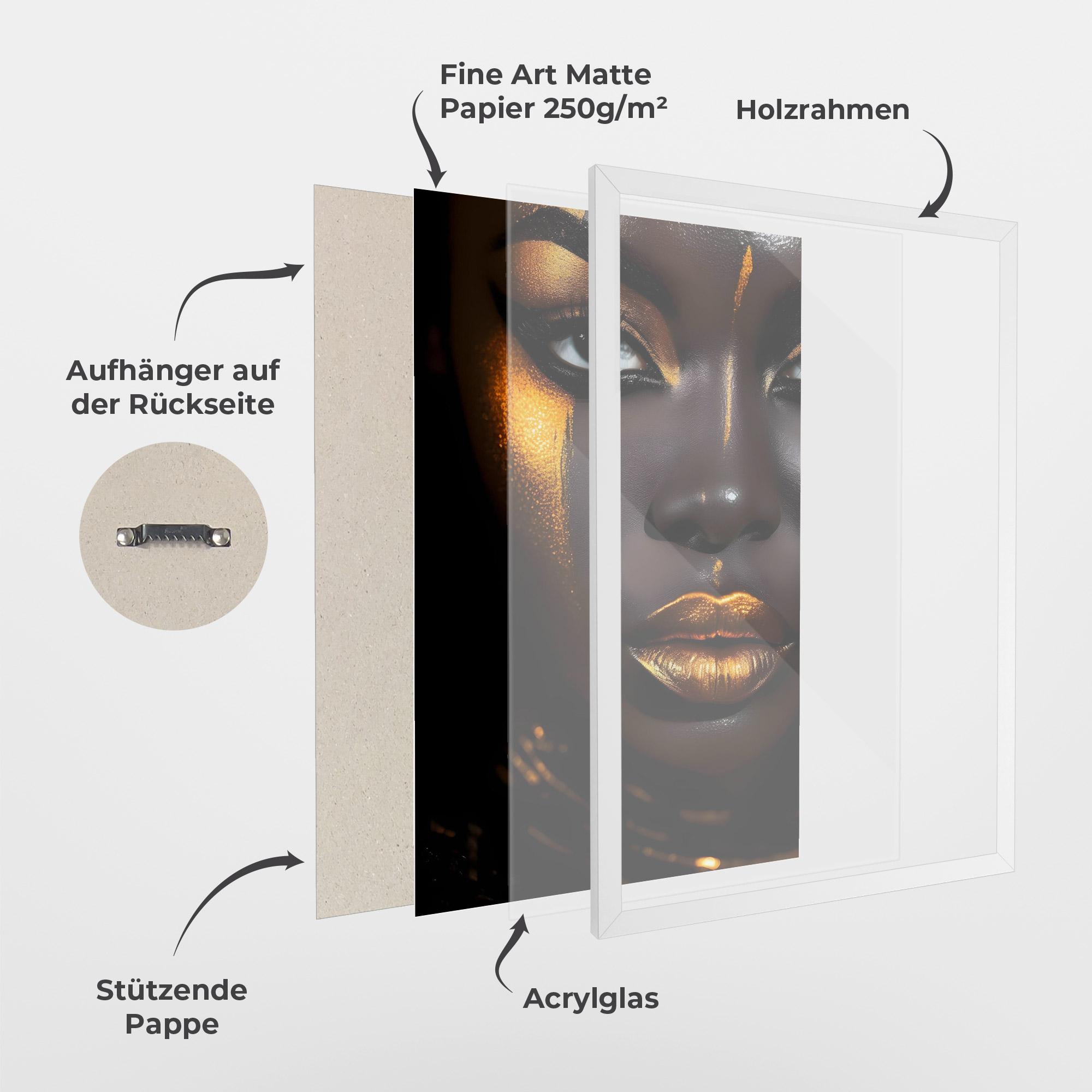 Gerahmte Poster Skin Black Gold mockup 1