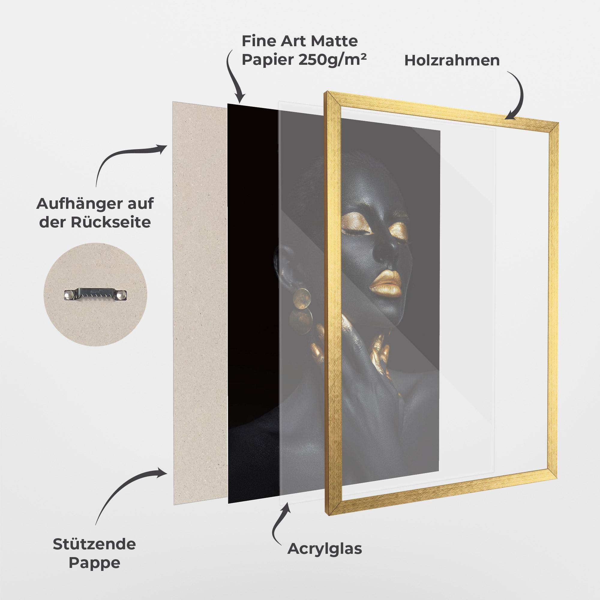 Gerahmte Poster Eyelids Gold Makeup mockup 1