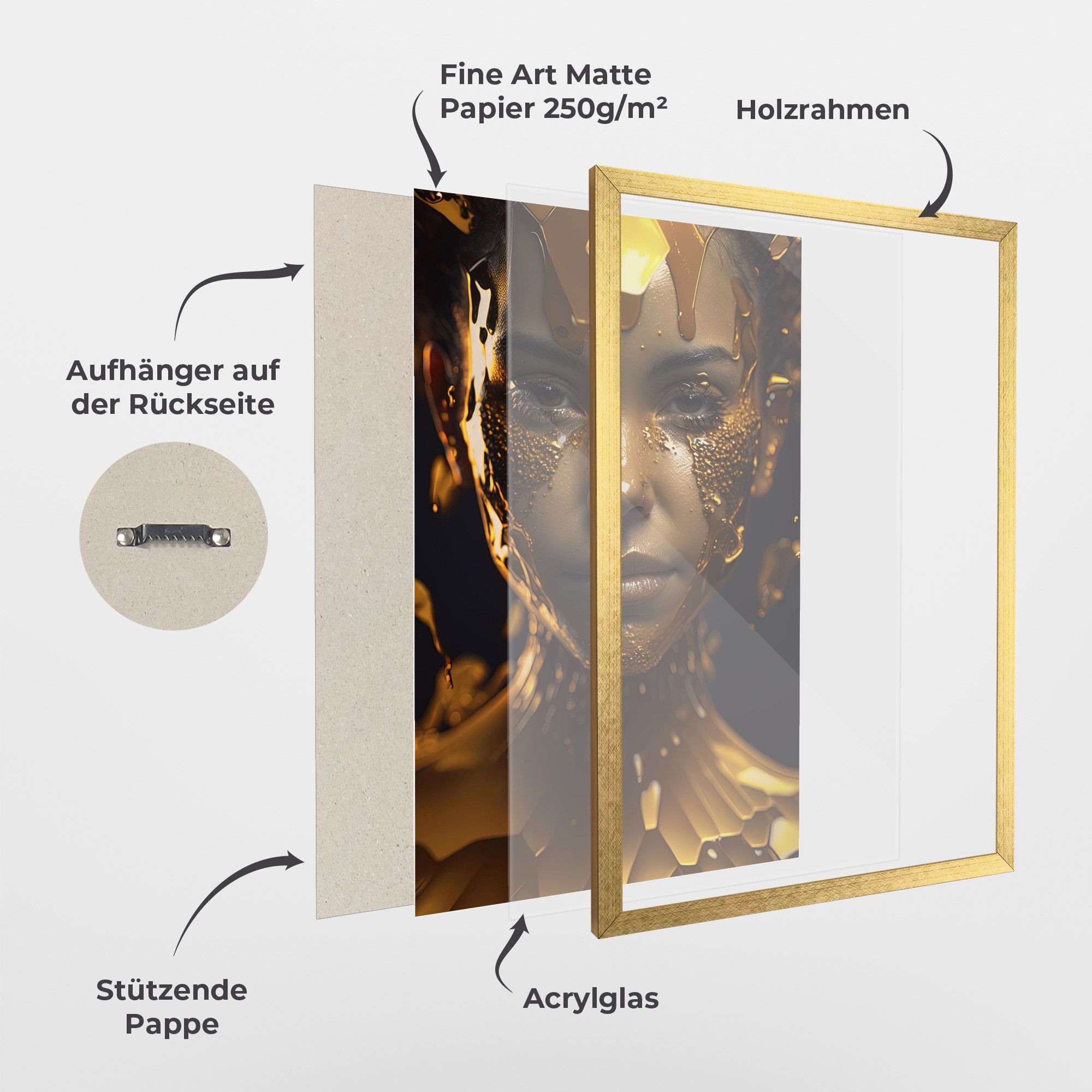 Gold Honeycomb Girl mockup 1