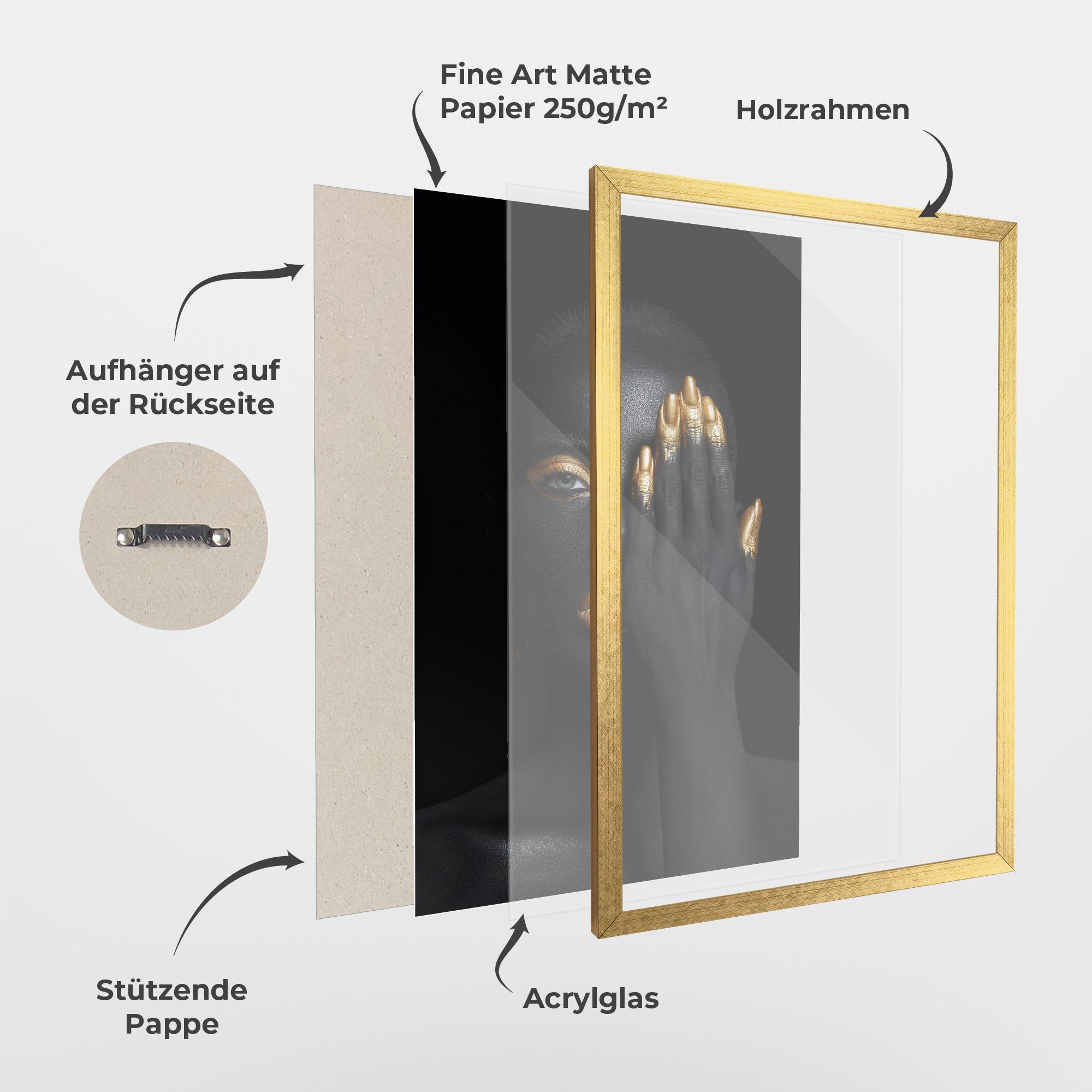 Gerahmte Poster Gold Makeup Chain mockup 1