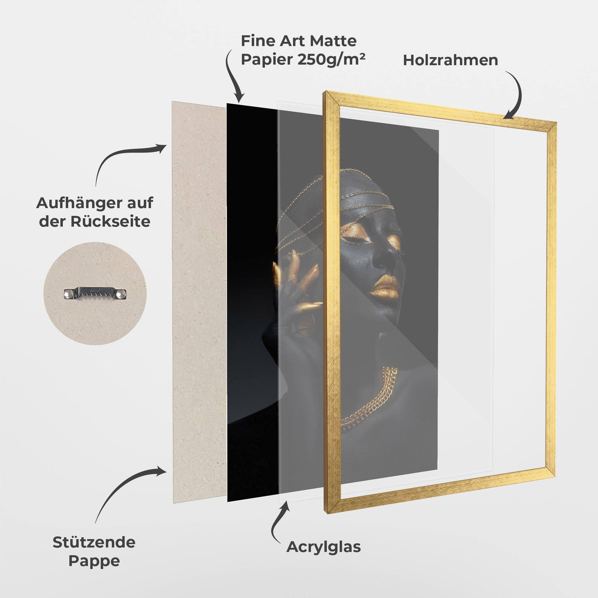 Gerahmte Poster Gold Makeup Eyelids mockup 1